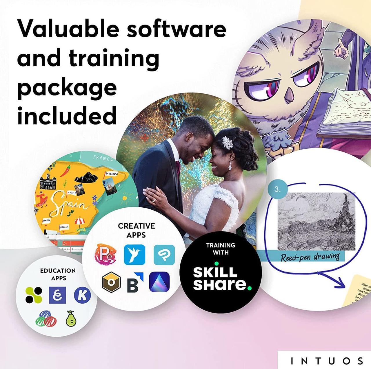 Alt view image 5 of 7 - Wacom Intuos Small Graphics Drawing Tablet, includes Training & Software; 4 Customizable ExpressKeys Compatible With Chromebook Mac Android & Windows, drawing, photo/video editing, design & education