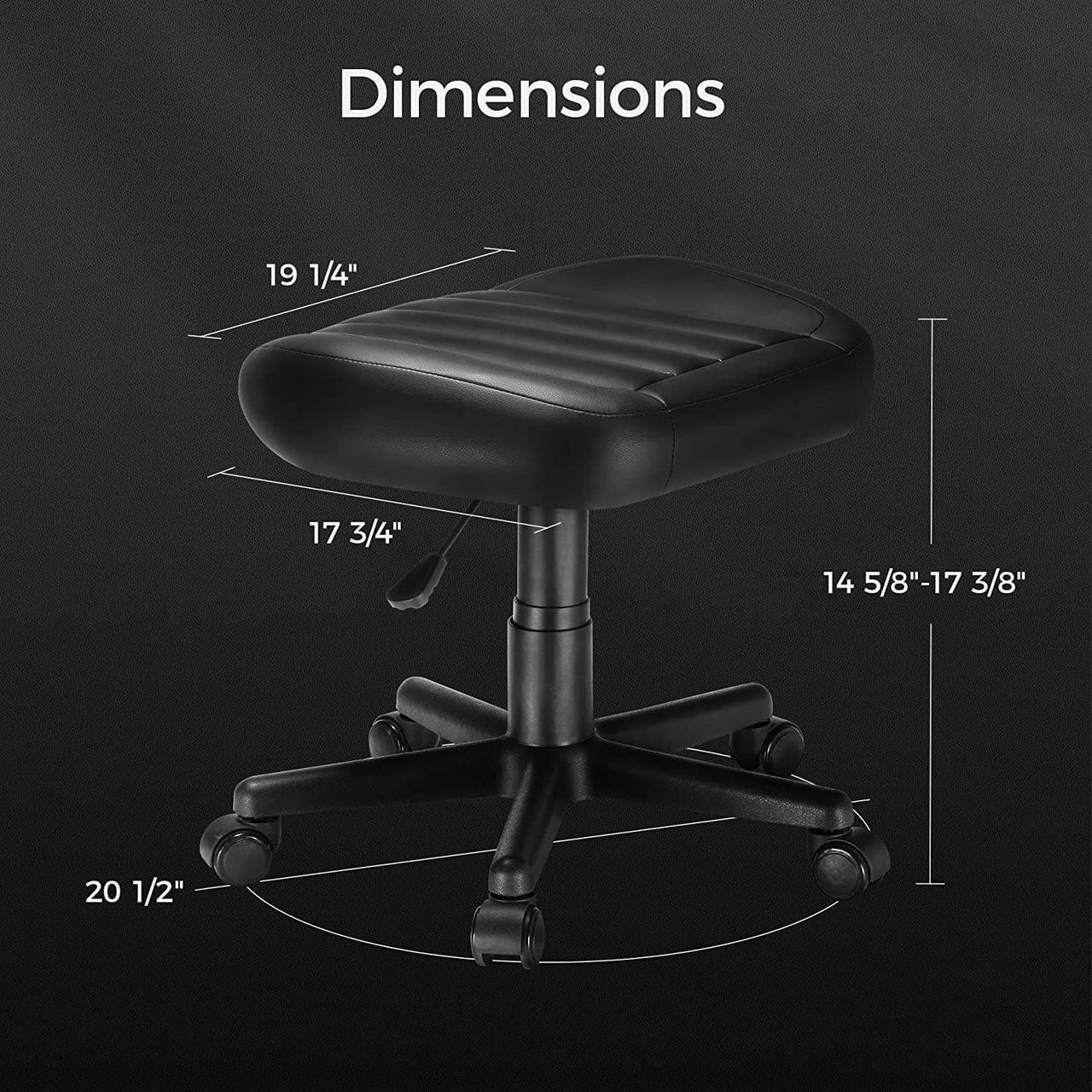 Alt view image 3 of 7 - EUREKA ERGONOMIC Multi-Use Stool,Gaming Foot Stool,Height Adjustable Swivel Rolling Stool Chair W Wheels,Ottoman Footrest Simple Meeting Chair Video Game Stool for Gaming Home Office,Black