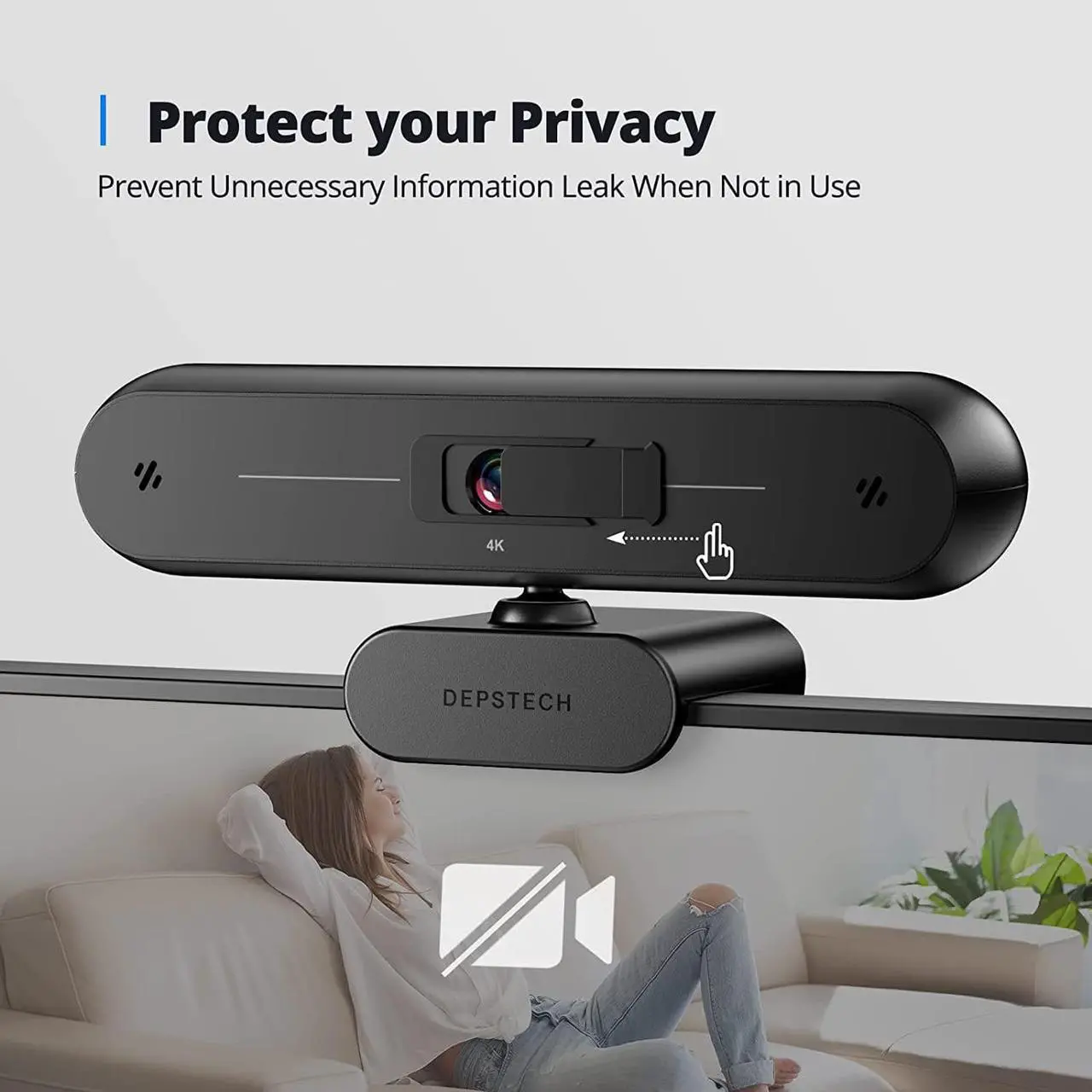 Alt view image 6 of 7 - DEPSTECH 4K Webcam, DW40 Webcam with Microphone Autofocus HD Web Camera with Sony Sensor, Privacy Cover & Tripod, Plug and Play USB 8MP Camera Computer Streaming Webcam for Laptop PC/Video Call/Zoom