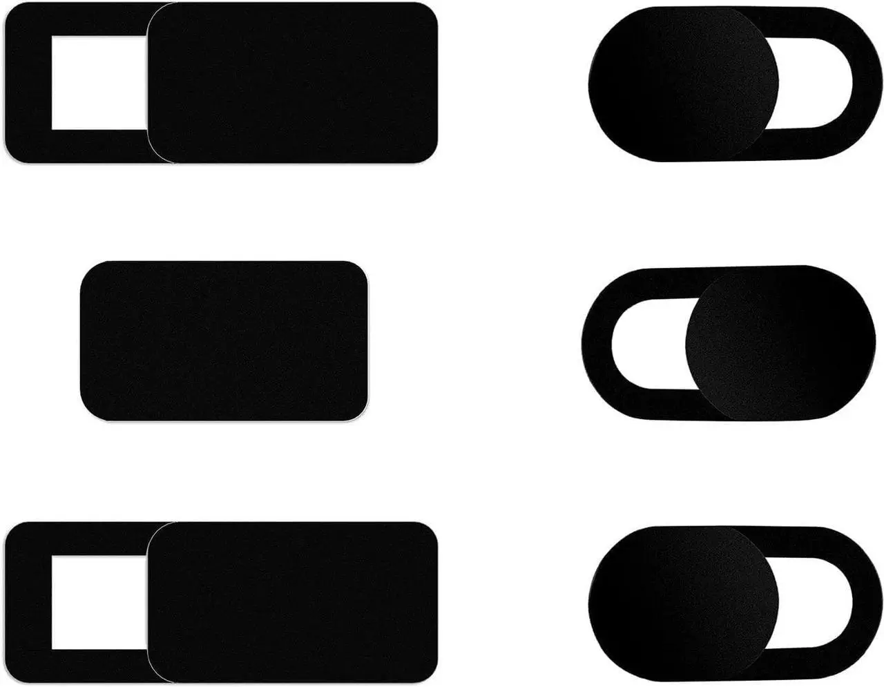 Main image of Webcam Cover Slide,  6 Pack Ultra-Thin Laptop Web Camera Cover for MacBook Laptop PC Computer iMac iPad iPhone Cell Phone, 0.032in Thick Web Blocker Protect Your Privacy and Security (S, Black)