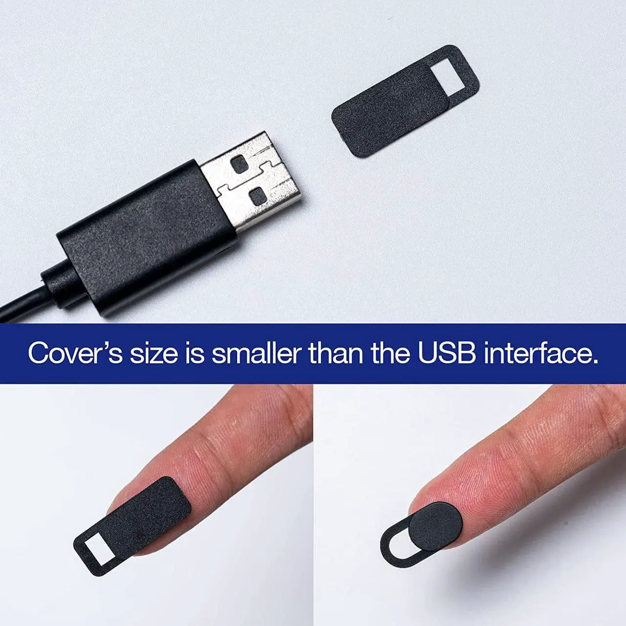 Alt view image 4 of 7 - Webcam Cover Slide,  6 Pack Ultra-Thin Laptop Web Camera Cover for MacBook Laptop PC Computer iMac iPad iPhone Cell Phone, 0.032in Thick Web Blocker Protect Your Privacy and Security (S, Black)