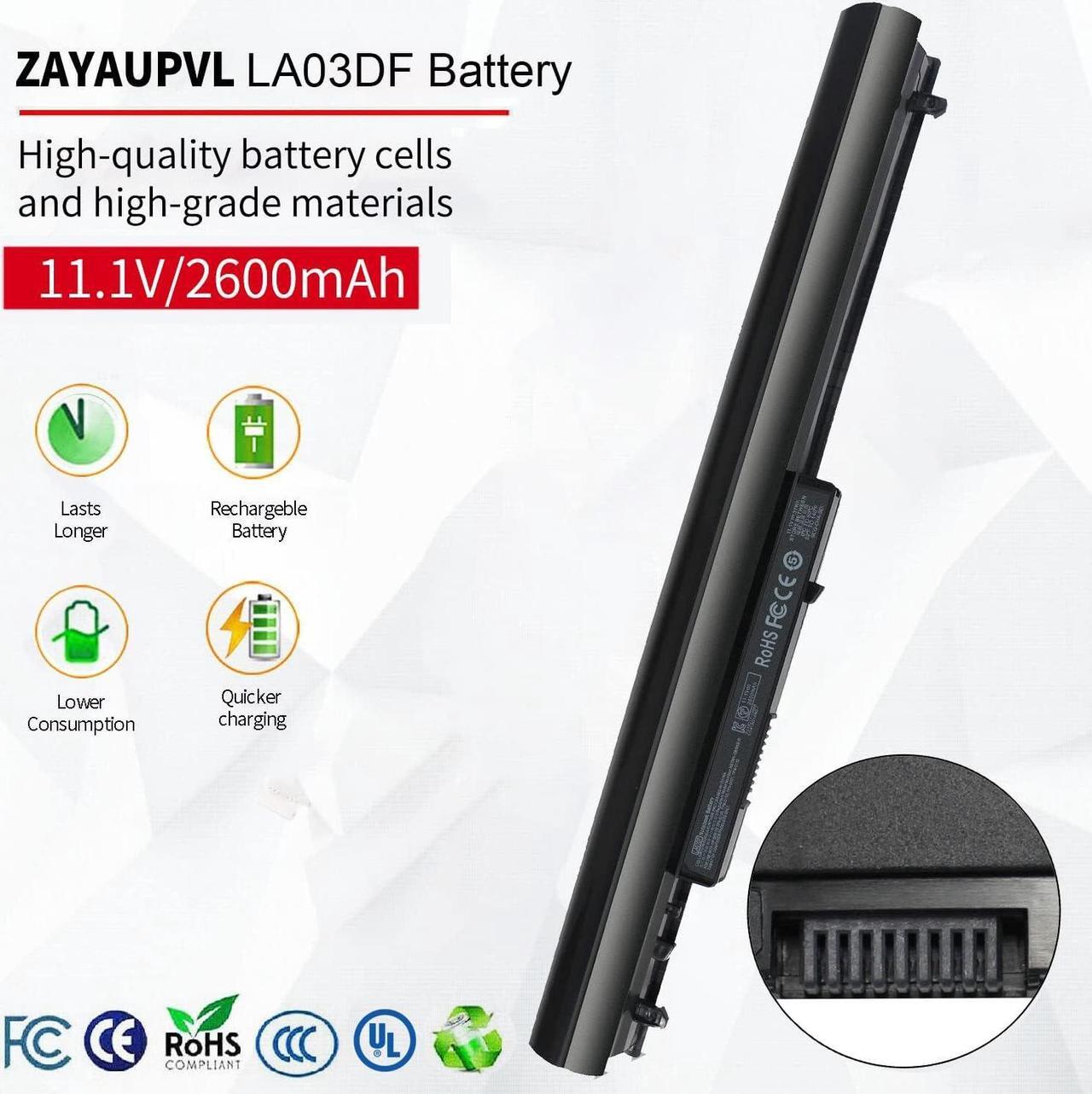 Alt view image 4 of 6 - LA03DF Battery for HP 15-F Series 776622-001 15-f272wm 15-f233wm 15-1272wm 15-f387wm 15-f222wm 15-f271wm 15-f211wm 15-f010wm 15-f215dx 15-f305dx 15-f010dx 15-f111dx 15-f162dx HSTNN-IB6R 752237-001