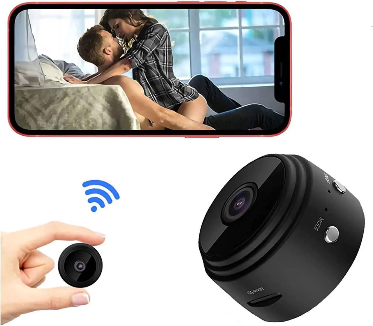 Main image of Mini Camera Hidden Camera 1080p HD with Video Live Feed WiFi, Portable Night Vision Nanny Cam Home Security Surveillance Baby Monitor, Outdoor Monitor for Pets