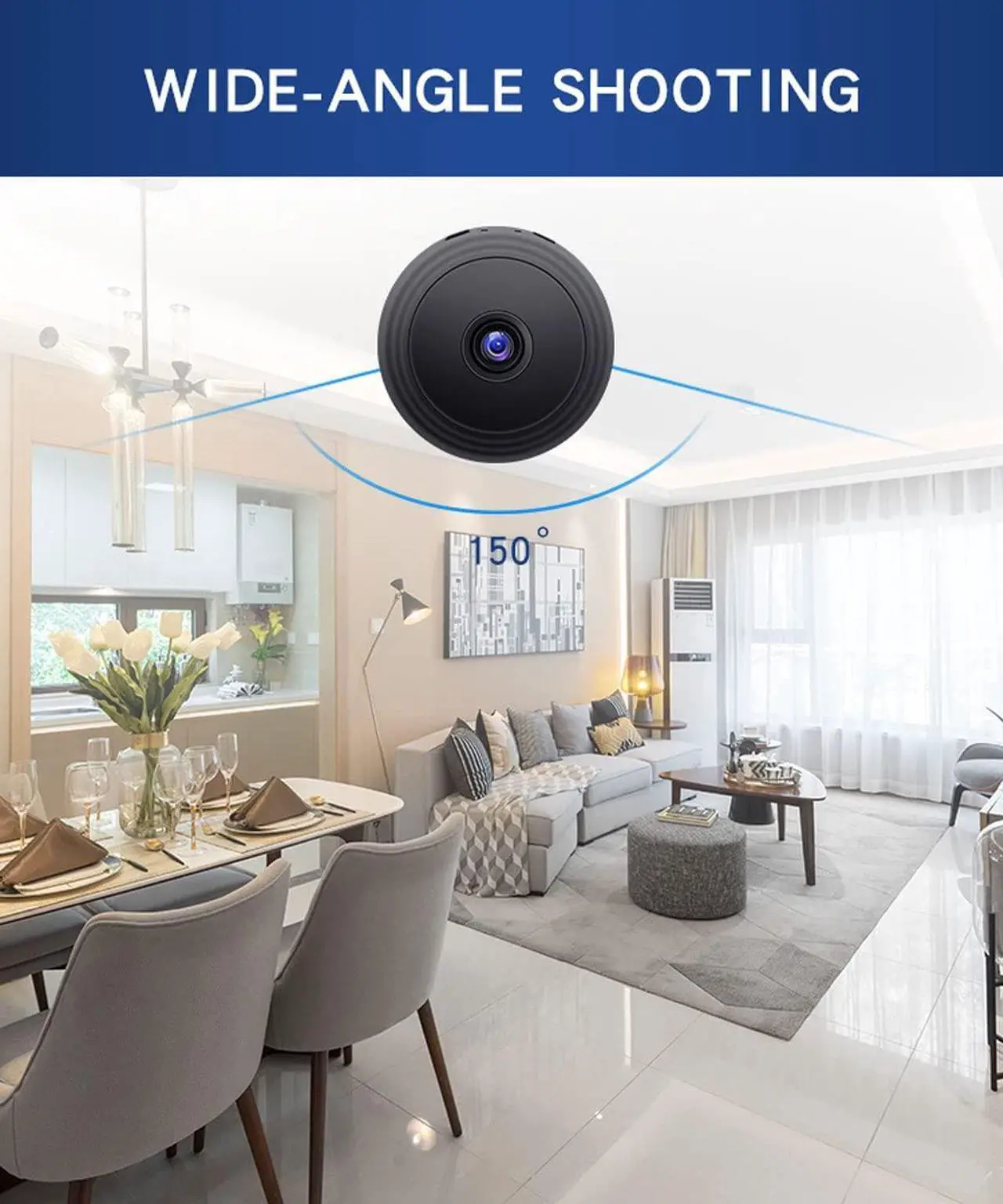 Alt view image 6 of 7 - Mini Camera Hidden Camera 1080p HD with Video Live Feed WiFi, Portable Night Vision Nanny Cam Home Security Surveillance Baby Monitor, Outdoor Monitor for Pets
