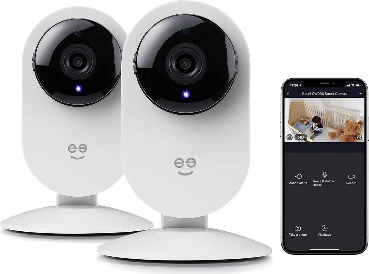 Main image of Geeni Glimpse 1080p HD Smart Camera  Indoor Home Security Camera  No Hub Required  Motion Detection Camera  Smart Camera Compatible with Alexa and Google Home, Requires 2.4 GHz Wi-Fi, 2 Pack
