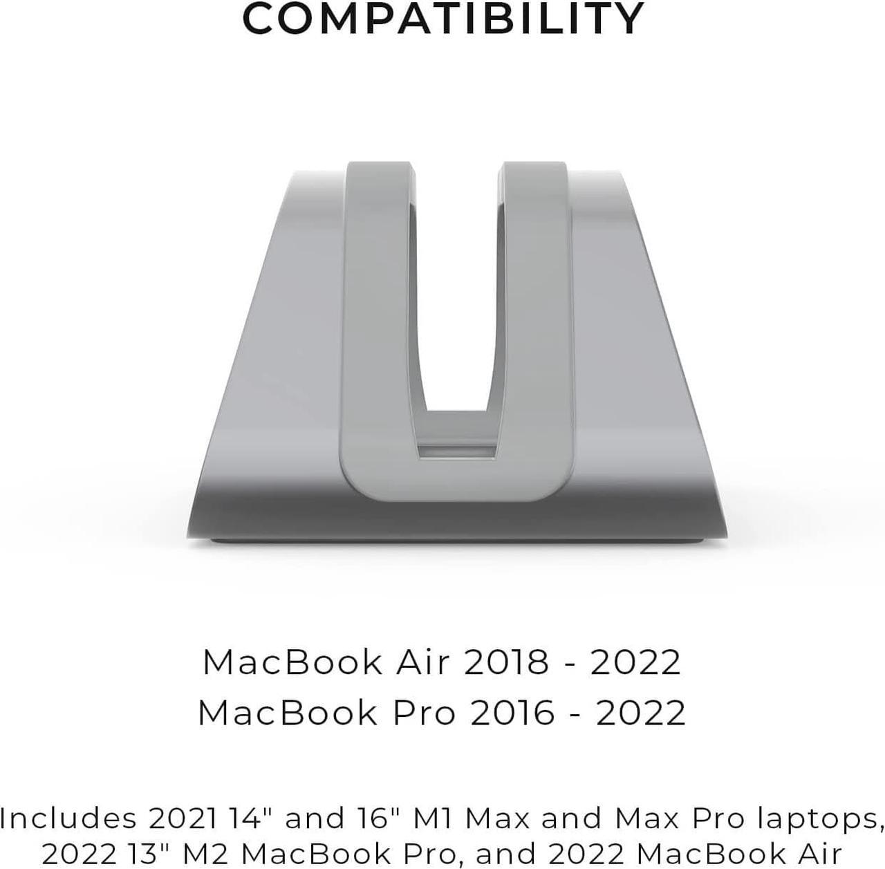 Alt view image 7 of 7 - Vertical Laptop Stand for MacBook Compatible with MacBook Pro Stand MacBook Air Stand Laptop Holder for Apple Laptop Desk Stand Laptop Vertical Stand MacBook Stand in Space Gray