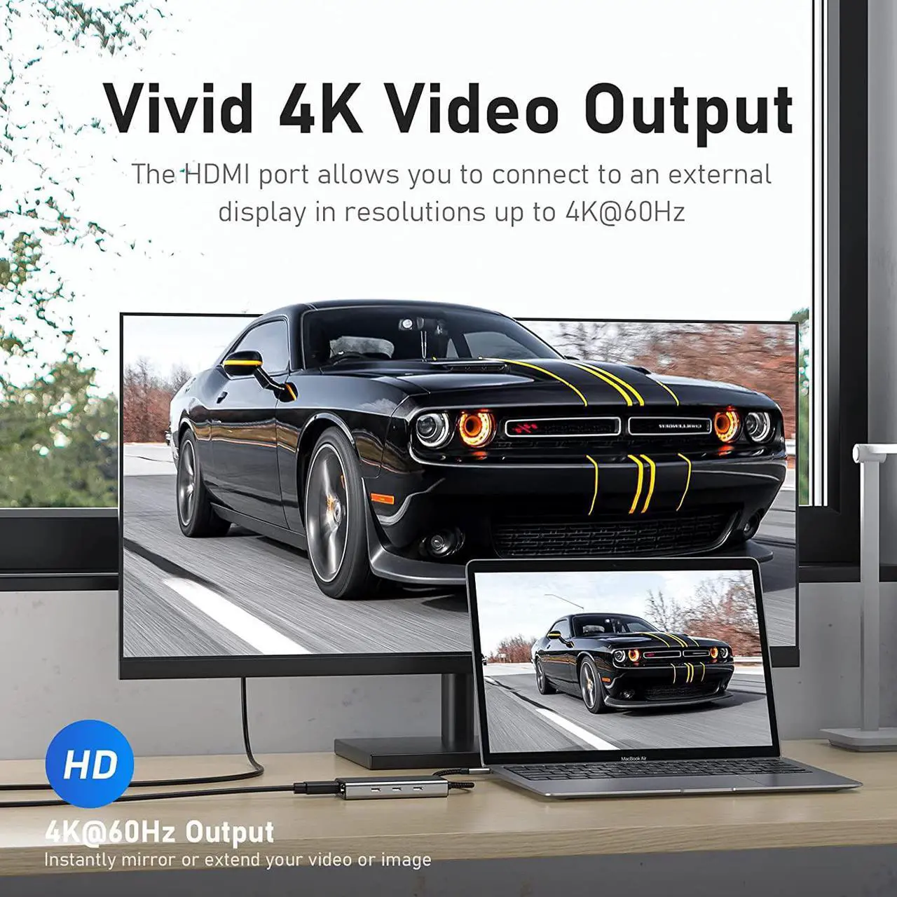 Alt view image 3 of 7 - Laptop Docking Station 6 in 1 USB C HUB Multiport Adapter Dock with 4 * 10Gbps USB C Port 1*HDMI@4K60Hz 100 W PD Charger Gigabit Ethernet for Laptop