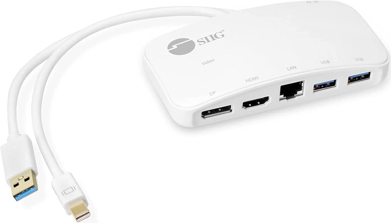 Main image of Mini DisplayPort Thunderbolt 2 1080p Video Dock / Docking Station -1080p HDMI or DisplayPort (DP) - USB 3.0 and Gb Ethernet Adapter Hub for MacBook, Surface Pro 2/3/4/5 and Laptop (JU-H30212-S1)