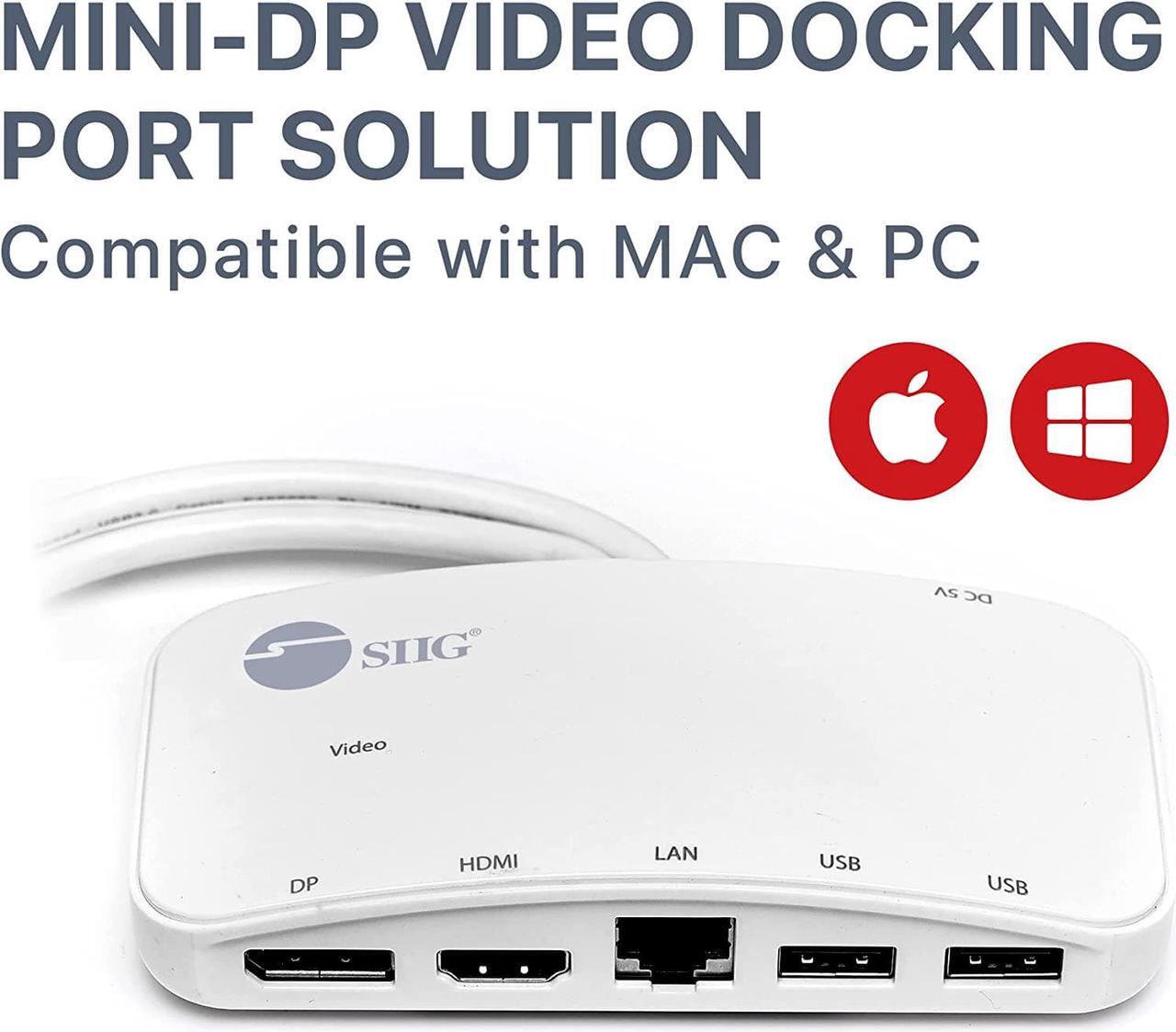 Alt view image 4 of 7 - Mini DisplayPort Thunderbolt 2 1080p Video Dock / Docking Station -1080p HDMI or DisplayPort (DP) - USB 3.0 and Gb Ethernet Adapter Hub for MacBook, Surface Pro 2/3/4/5 and Laptop (JU-H30212-S1)