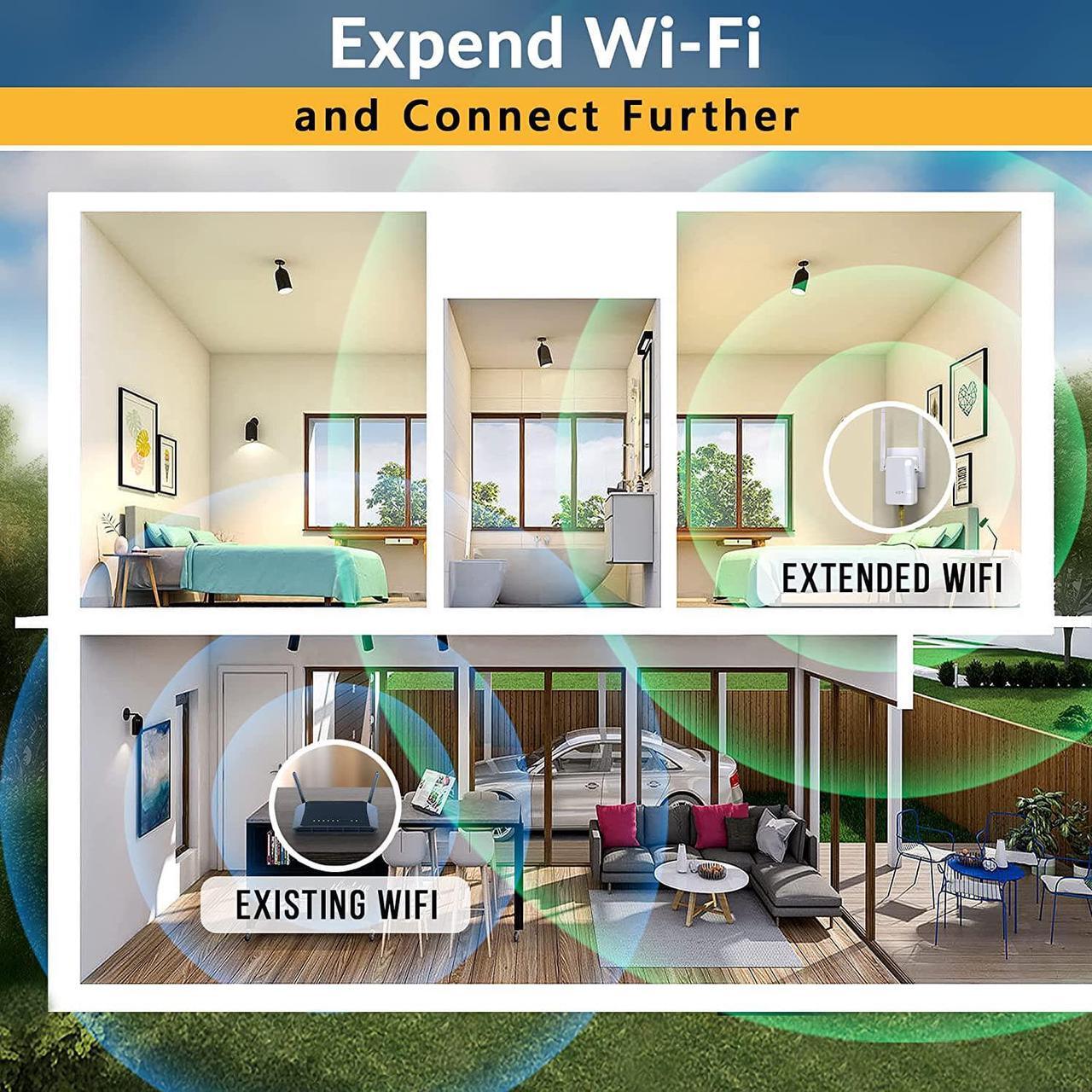 Alt view image 2 of 5 - Superboost WiFi Extenders Range Booster for Home - All-new 2023 release up to 2x faster, Longest Range Than Ever- Internet Amplifier WiFi Repeater with Ethernet Port, Access Point 1-Tap Setup 2.4GHz