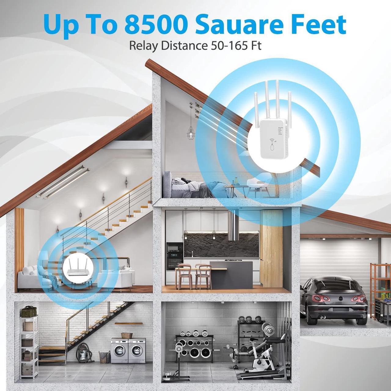 Alt view image 5 of 7 - WiFi Extender 1200Mbps,Dual Band 2.4G/5G WiFi Extenders Signal Booster for Home Covers Up to 8500 Sq.ft and 35 Devices,Wireless Internet Repeater and Signal Amplifier Easy Setup