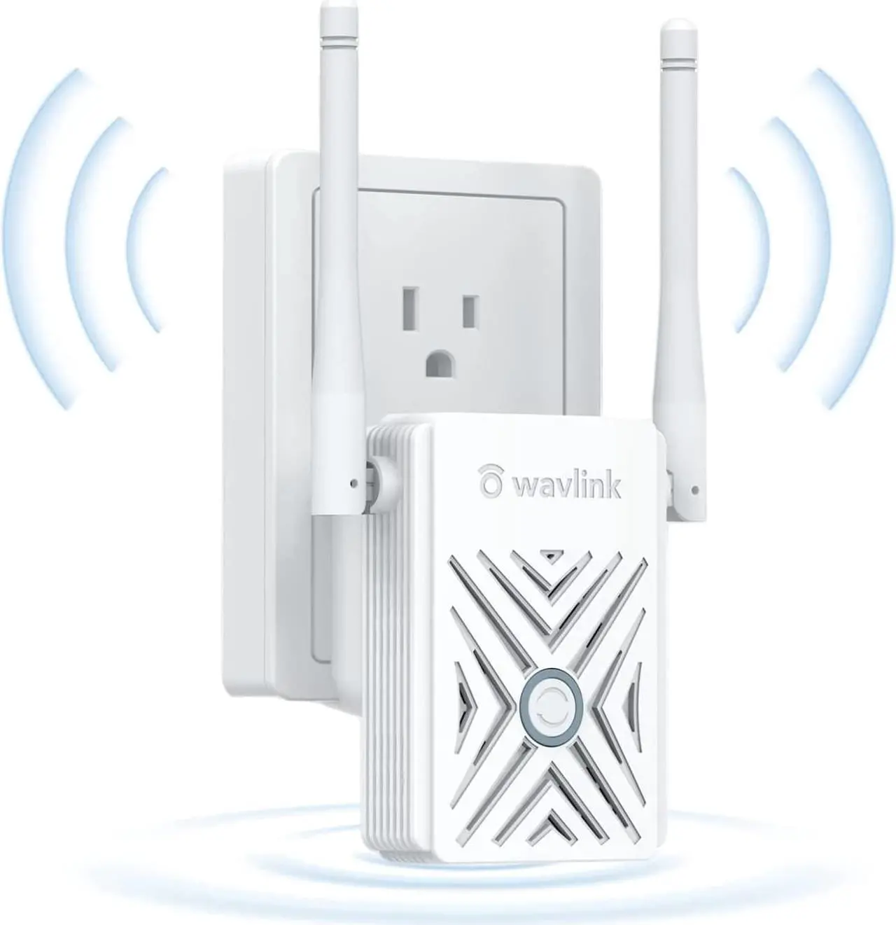Main image of Wireless WiFi Range Extender, N300 Wall Plug Access Point with Ethernet Port, Up to 1000 Sq.Ft Coverage, Adjustable Antennas and WPS Button