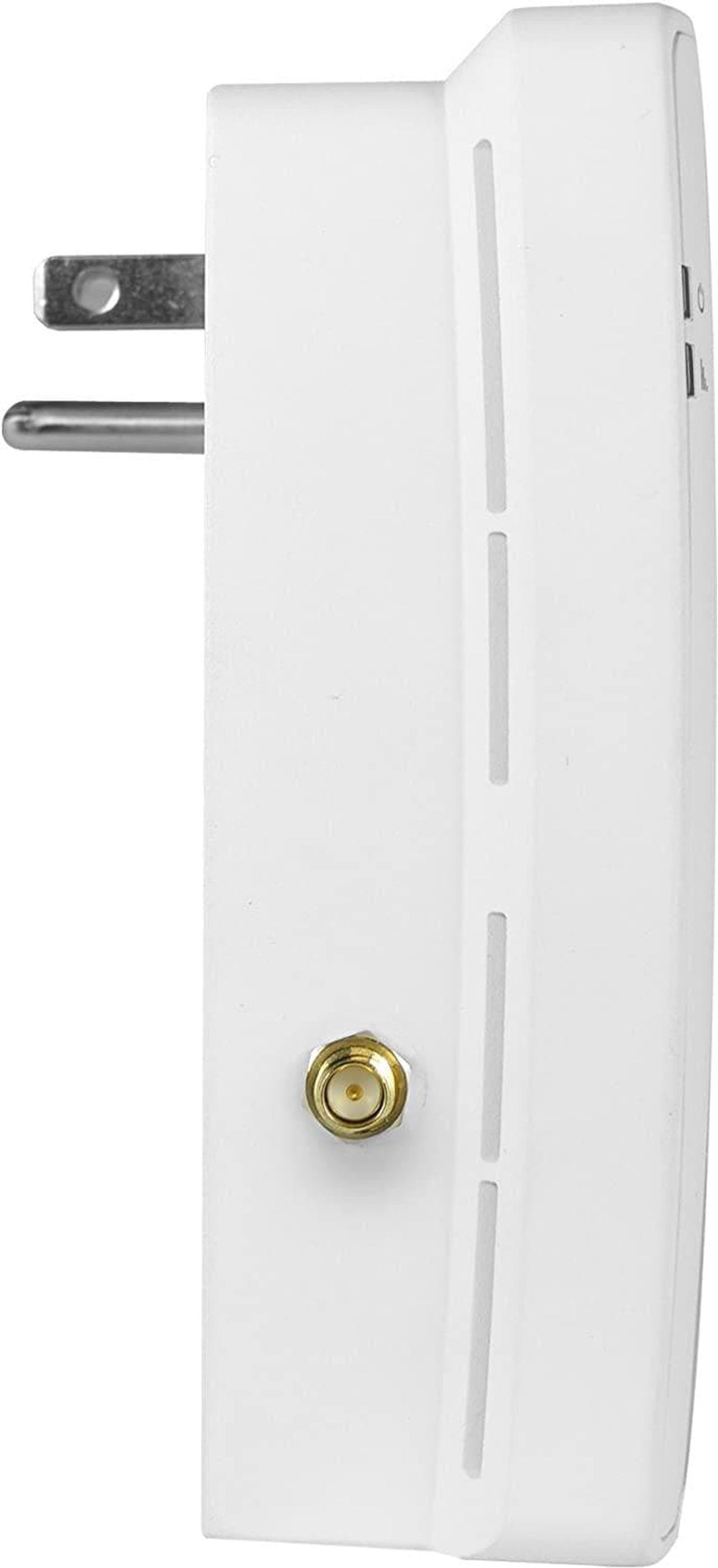 Alt view image 2 of 6 - Wireless High Power Plug-in AC1200 Wi-Fi Range Extender with Pass Thru Outlet & USB Charging (REC22P)