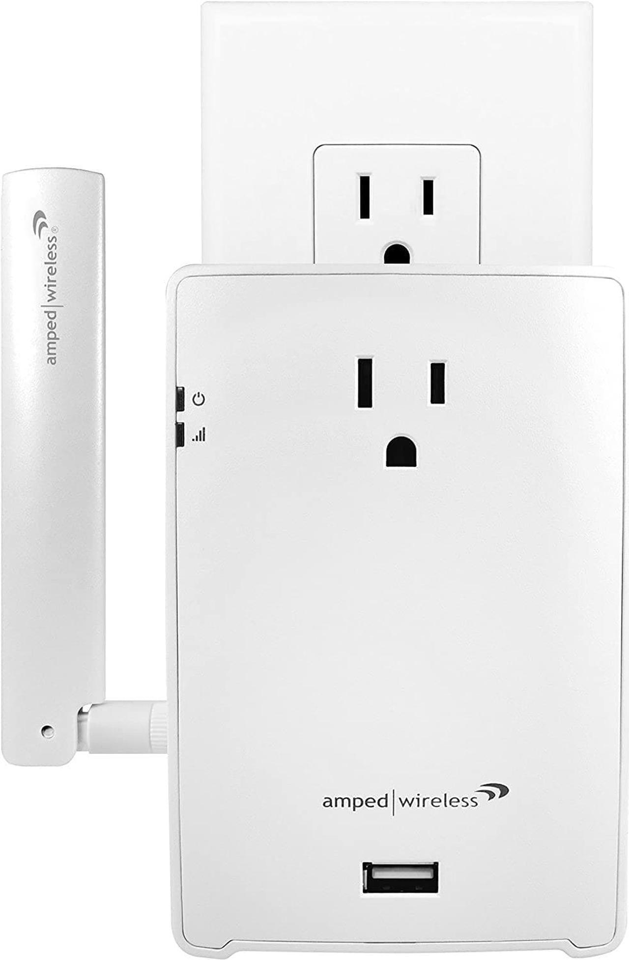 Alt view image 3 of 6 - Wireless High Power Plug-in AC1200 Wi-Fi Range Extender with Pass Thru Outlet & USB Charging (REC22P)