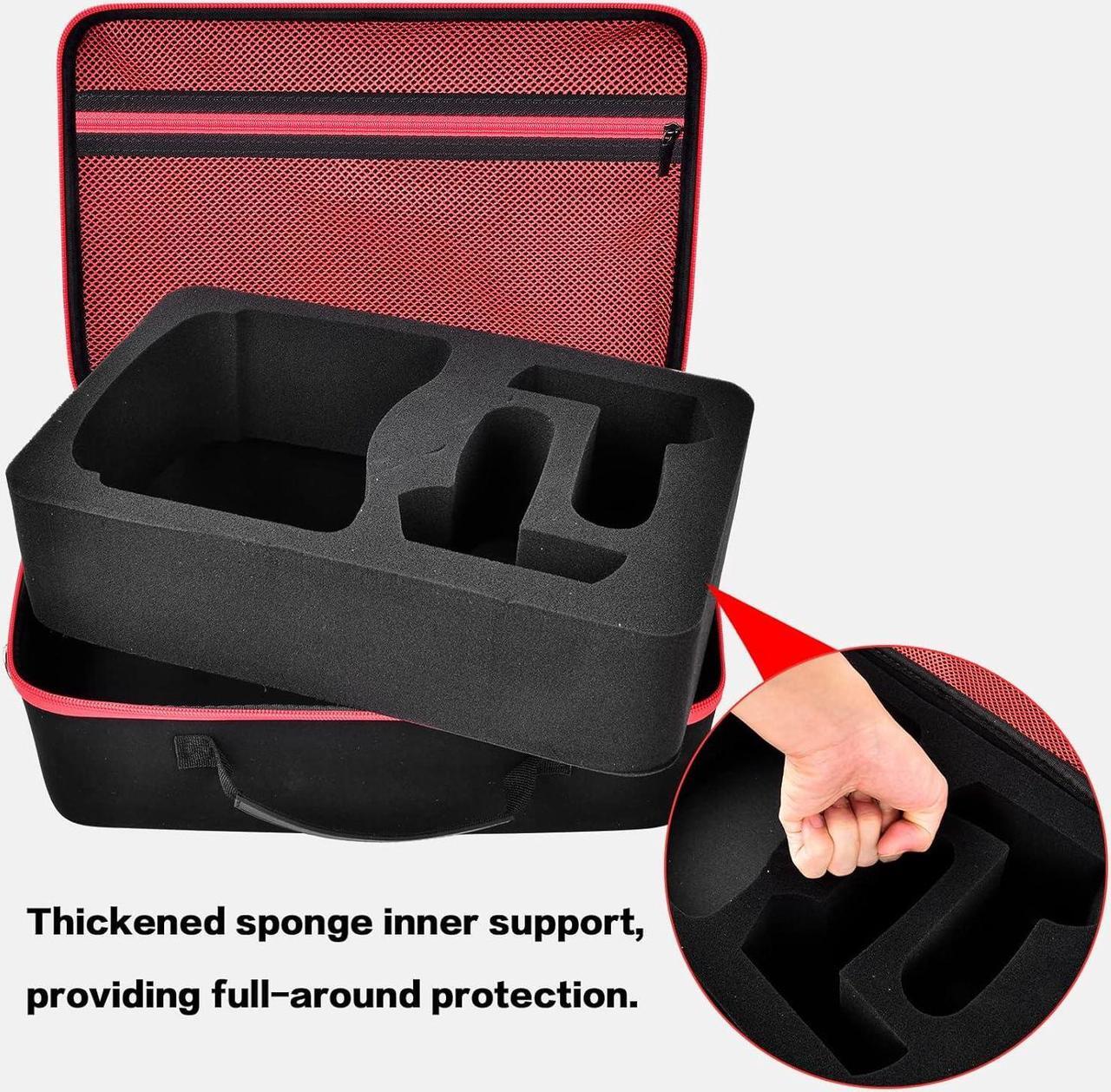 Alt view image 5 of 6 - Hard Carrying Case for Meta/for Oculus Quest 2/ Quest 3 All-in-One VR Gaming Headset and Touch Controllers, Travel Storage Bag with Silicone Face Cover & Lens Protector & Accessories - Red Zipper