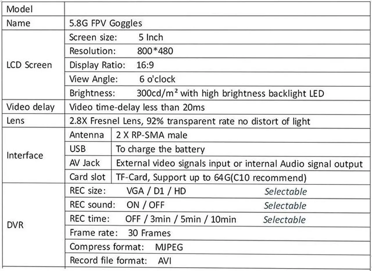 Alt view image 4 of 5 - EV800D FPV Goggles with DVR 5.8G 40CH 5 Inch 800x480 Diversity Video Headset Build in 3.7V 2000mAh Battery