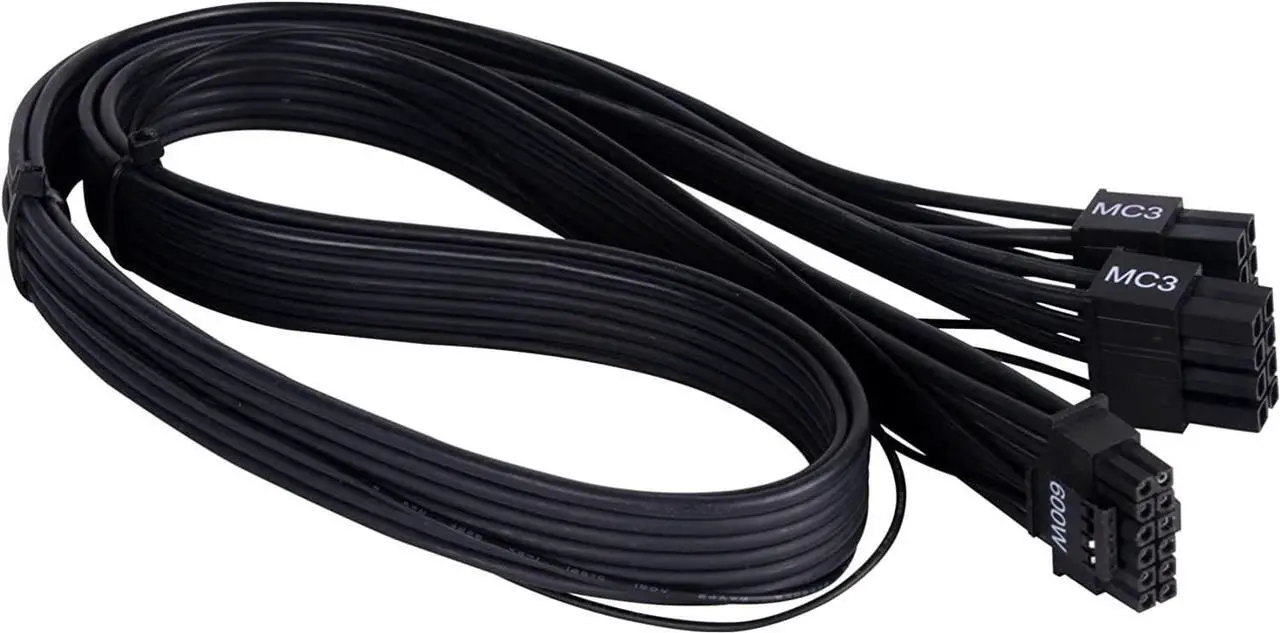 Main image of SilverStone Technology PP14-EPS Dual EPS 8 pin (PSU) to 12+4 pin (GPU) 12VHPWR PCIe Gen5 Cable for Silverstone 3rd Gen PSUs, SST-PP14-EPS