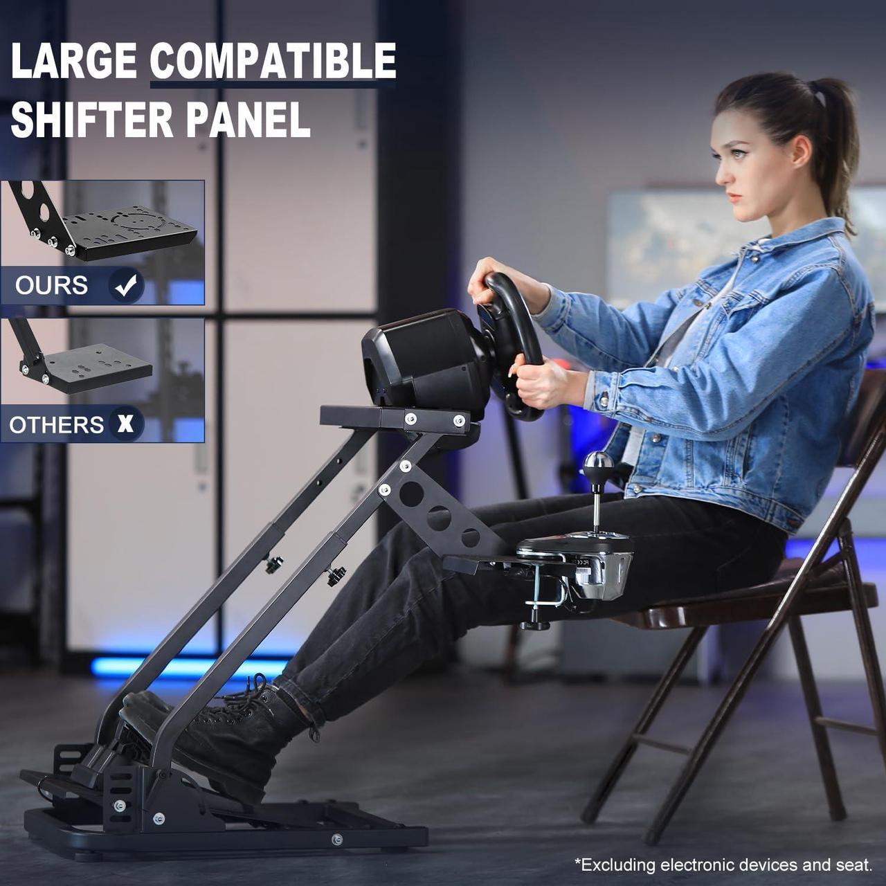 Alt view image 5 of 7 - Minneer PRO Racing Wheel Stand Height Adjustable with Shifter Upgrade for Logitech G25,G27,G29,G920,G923,Thrustmaster TMX, T80, Gaming Steering Simulator Cockpit Wheel and Pedals Not Included