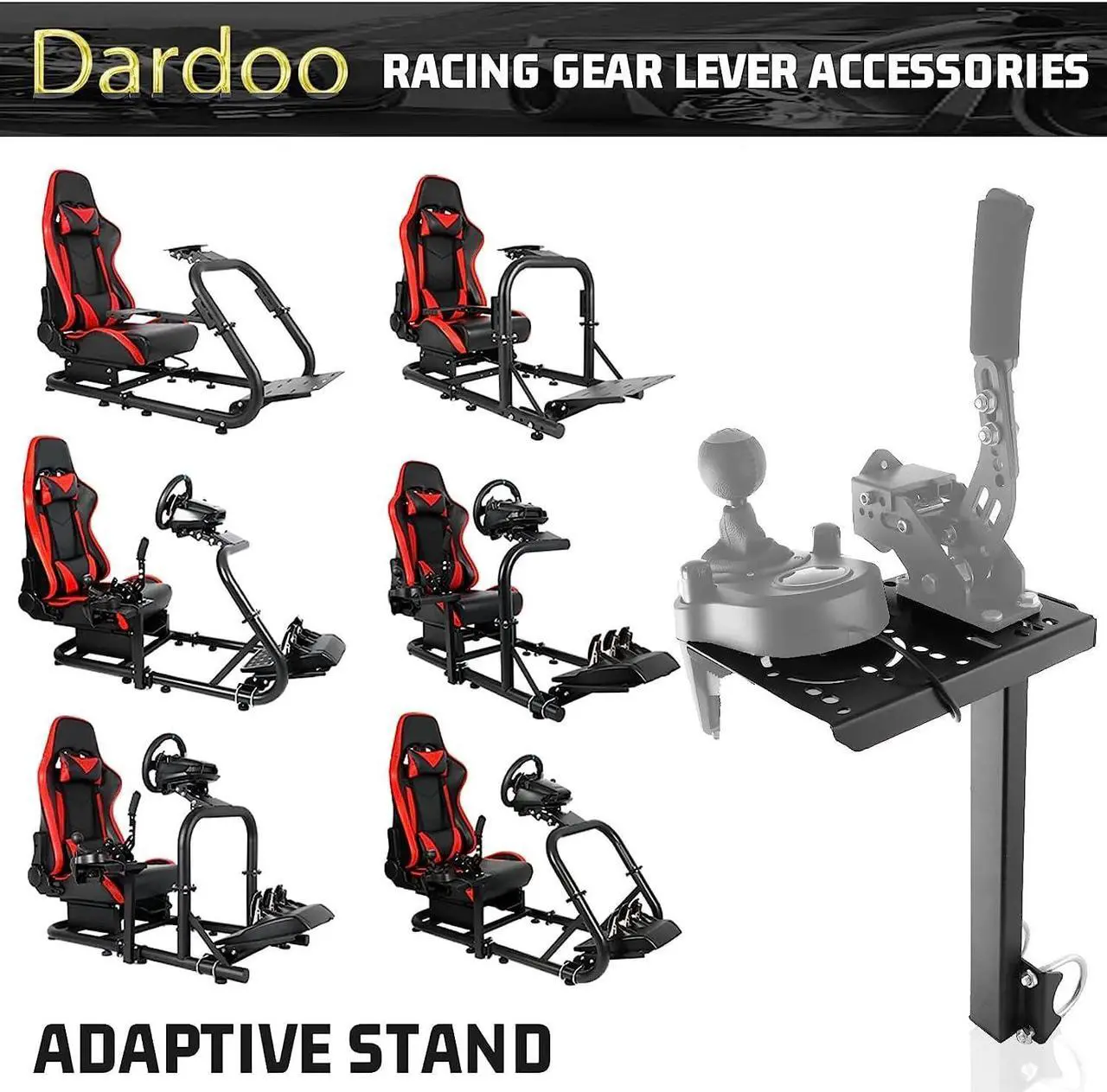 Alt view image 5 of 5 - Minneer Racing Simulator Game Stand Joystick Shifter Accessory,Supports Simultaneous Installation of Shifter Handbrake,fits Logitech Thrustmaster A10C, With Bolt,only for some Racing Wheel Stand