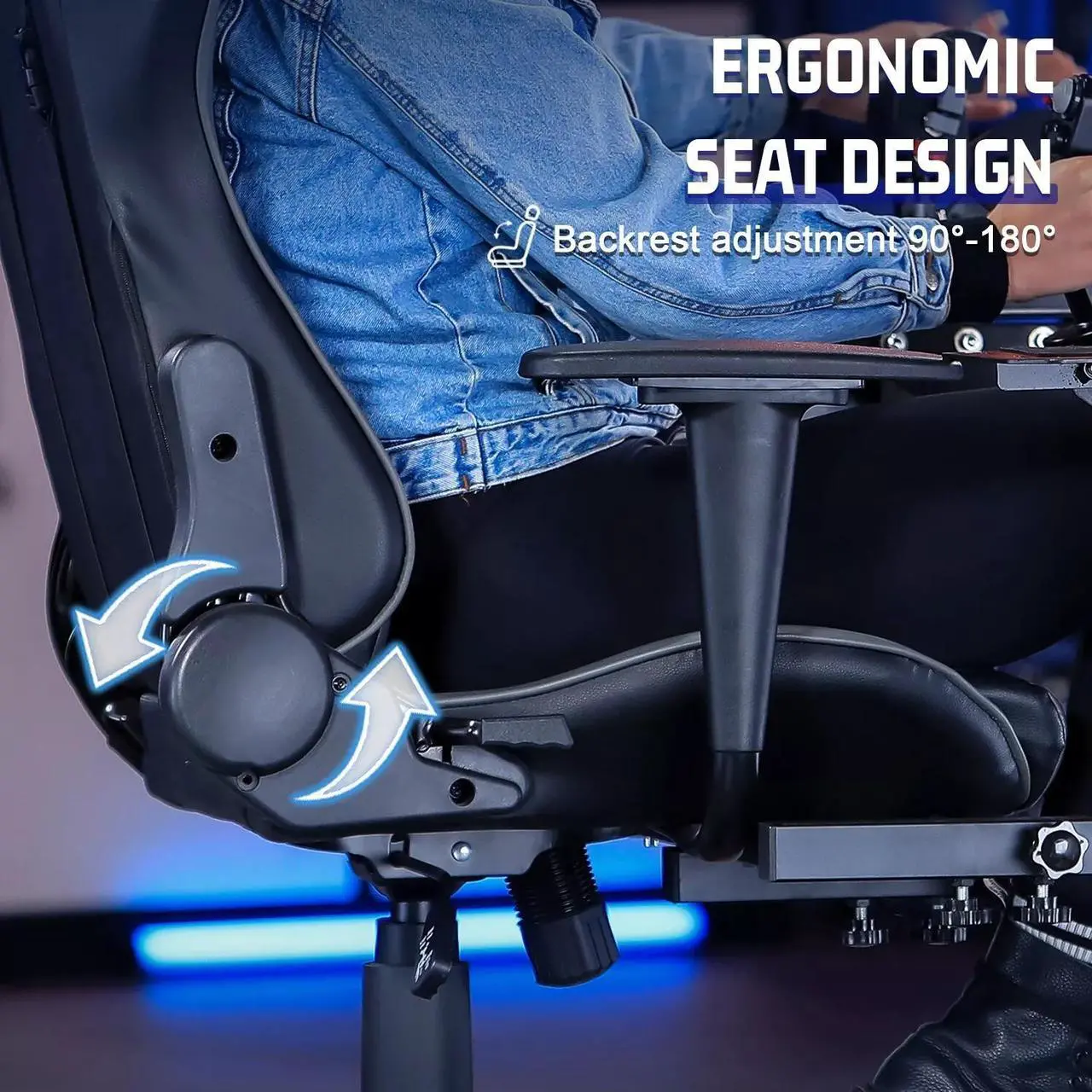 Alt view image 2 of 7 - Minneer Flight Joystick Hotas Chair Mount Adjustable Compatible with Thrustmaster A10C Hotas Warthog Logitech X56 X52 More Stable Flight Sim Stand with Seat Detachable