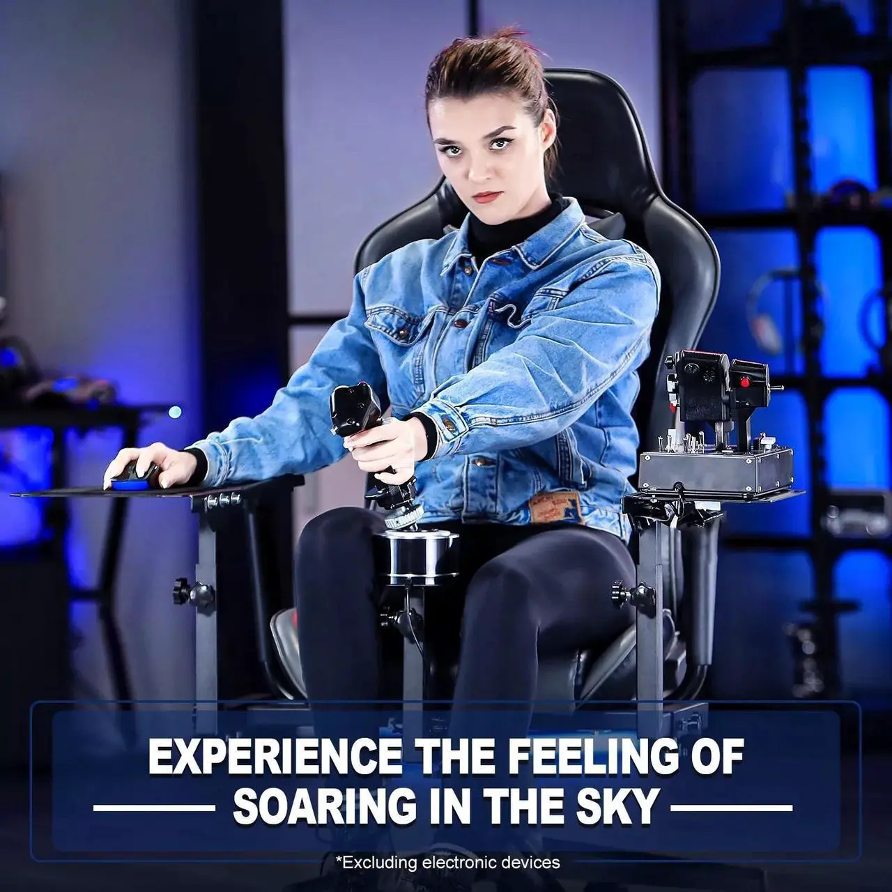 Alt view image 7 of 7 - Minneer Flight Joystick Hotas Chair Mount Adjustable Compatible with Thrustmaster A10C Hotas Warthog Logitech X56 X52 More Stable Flight Sim Stand with Seat Detachable