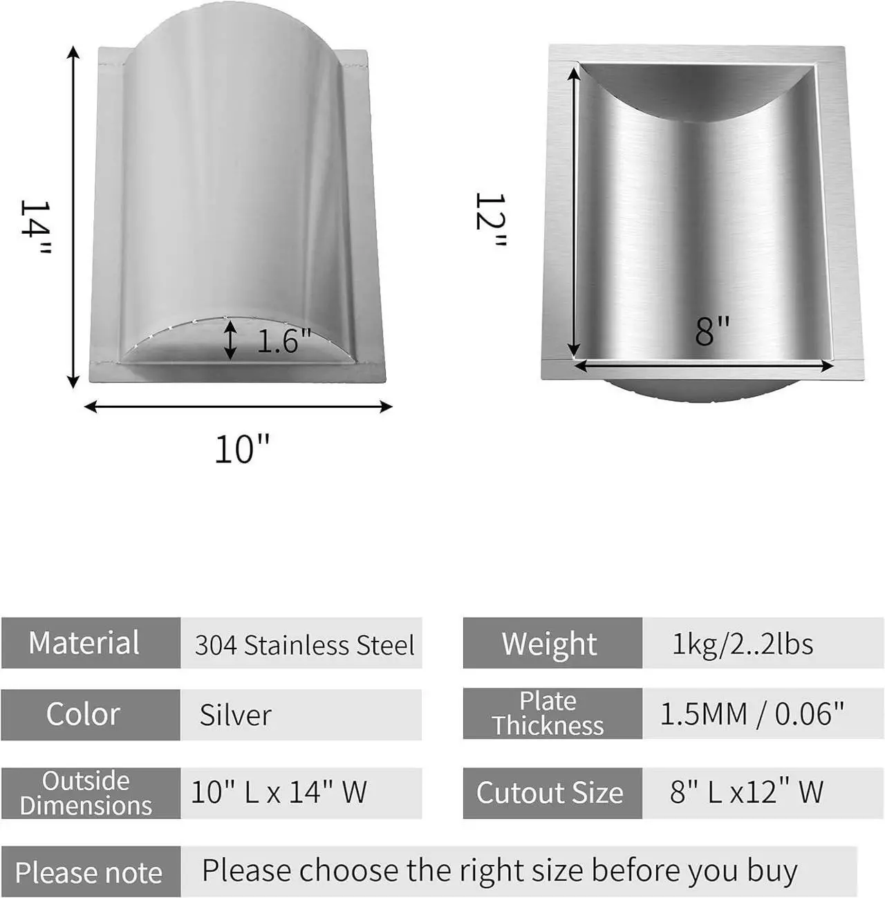 Alt view image 4 of 6 - Minneer 10 L x 14 W x1.6 H,Cash Register Tray,All Brushed 304 Stainless Steel Window Tray,High Standard Drop-in Deal Tray
