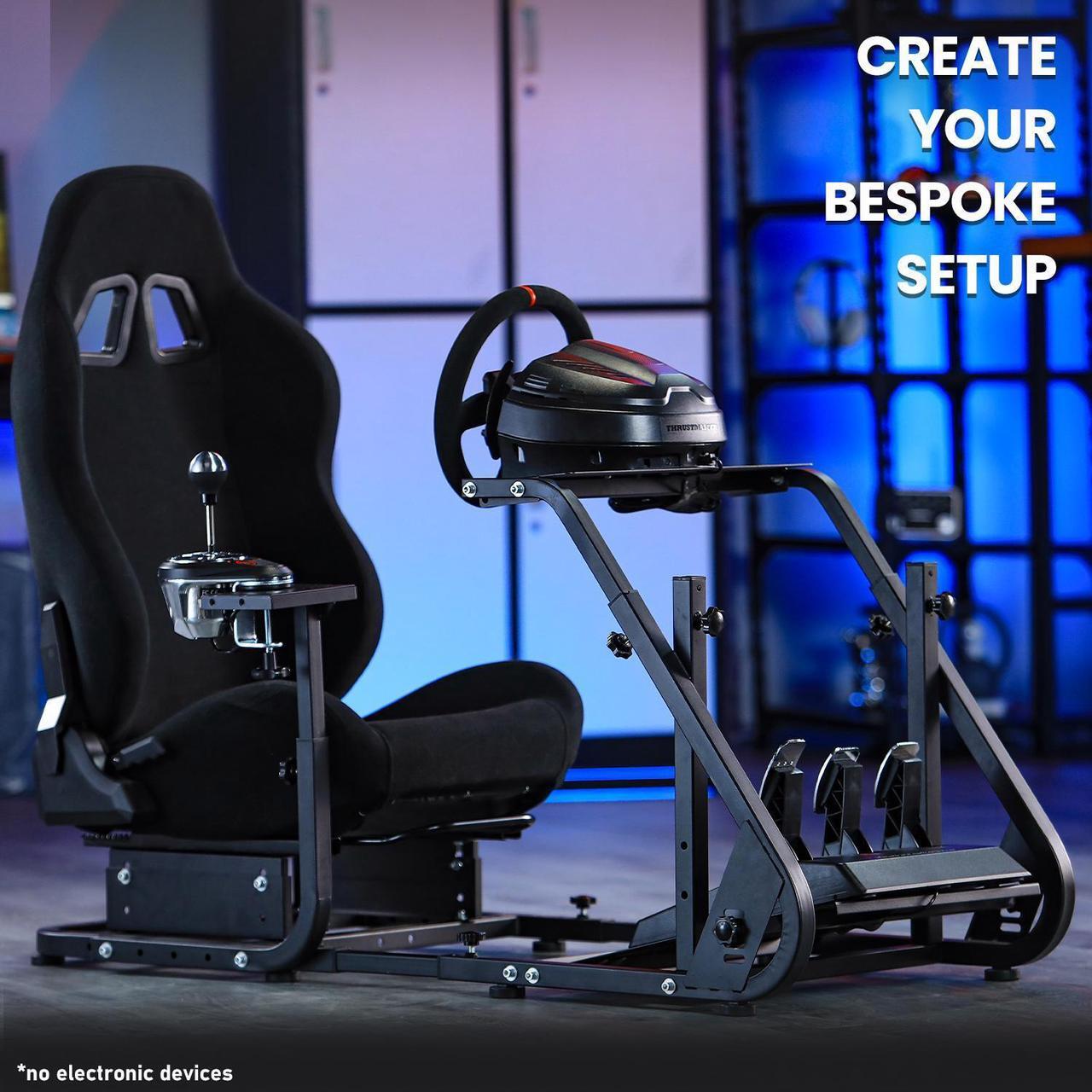 Alt view image 6 of 6 - Minneer Racing Simulator Cockpit with Comfortable Gaming Seat Mountable Monitor Stand Fit for Logitech/Thrustmaster/Fanatec G25 G27 G29 T248 T300, Gaming Steering Wheel Stand.