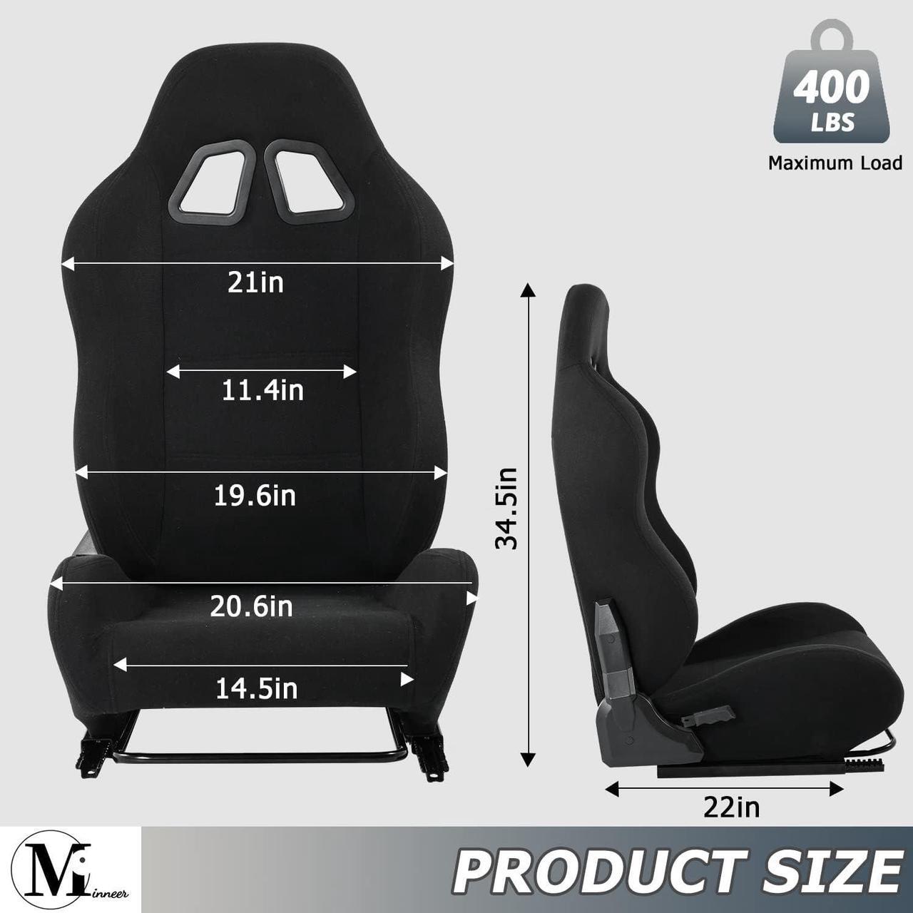 Alt view image 2 of 6 - Minneer Racing Gaming Simulator Cockpit Frame Seat Fit for Logitech/Thrustmaster G27 G29 G920 TX PXN with Adjustable Double Slide,Adapt Racing Wheel Stand Chair,Video Game Seats