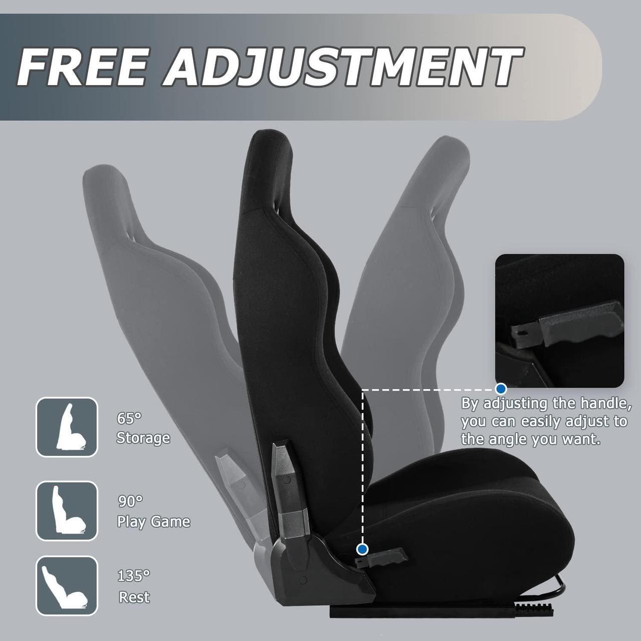 Alt view image 5 of 6 - Minneer Racing Gaming Simulator Cockpit Frame Seat Fit for Logitech/Thrustmaster G27 G29 G920 TX PXN with Adjustable Double Slide,Adapt Racing Wheel Stand Chair,Video Game Seats