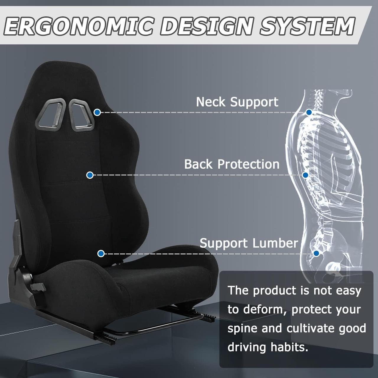 Alt view image 4 of 6 - Minneer Racing Gaming Simulator Cockpit Frame Seat Fit for Logitech/Thrustmaster G27 G29 G920 TX PXN with Adjustable Double Slide,Adapt Racing Wheel Stand Chair,Video Game Seats