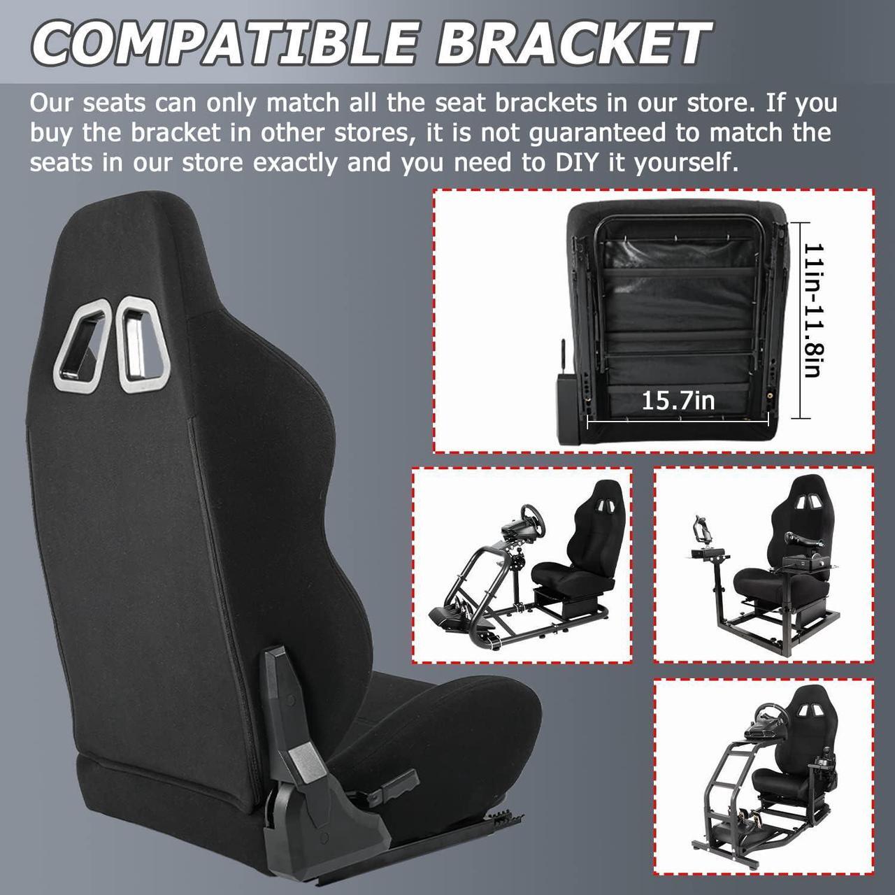 Alt view image 6 of 6 - Minneer Racing Gaming Simulator Cockpit Frame Seat Fit for Logitech/Thrustmaster G27 G29 G920 TX PXN with Adjustable Double Slide,Adapt Racing Wheel Stand Chair,Video Game Seats