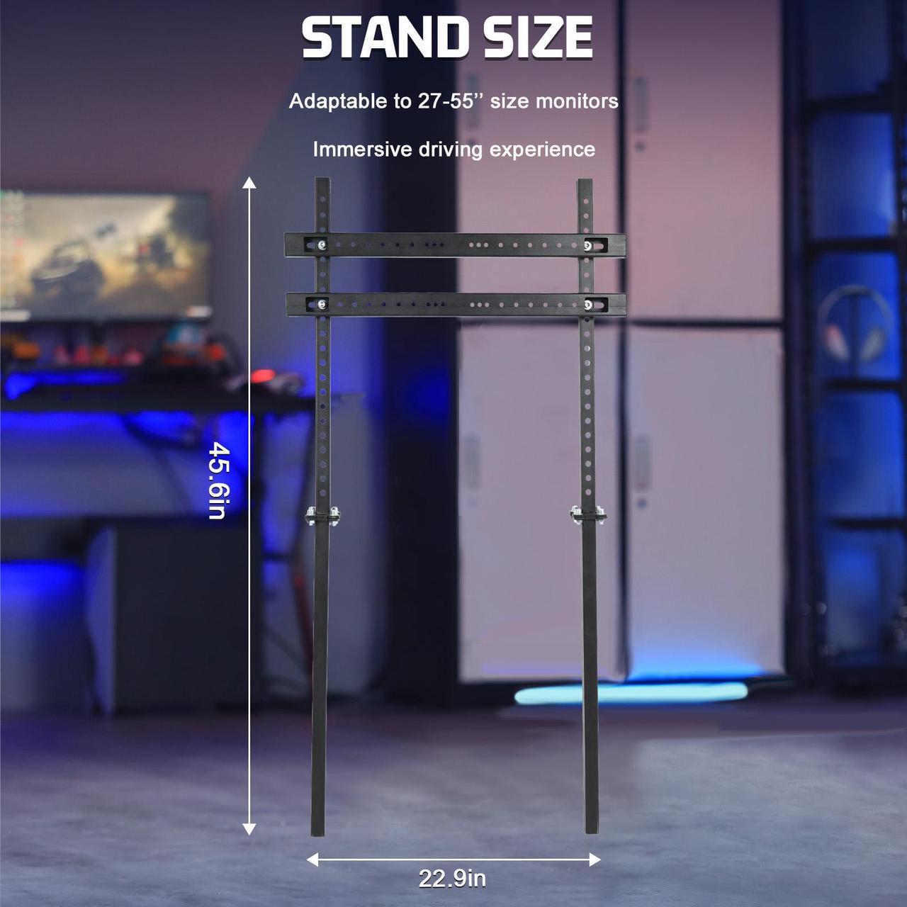 Alt view image 2 of 7 - Minneer Monitor Stand Adjustable TV Position, Height Screen Monitor Mount Supports Screens from 24 to 60 inches Sim Racing Tv Stand Suitable for TVs & PC Monitors (Proprietary Parts for Cockpit 37)