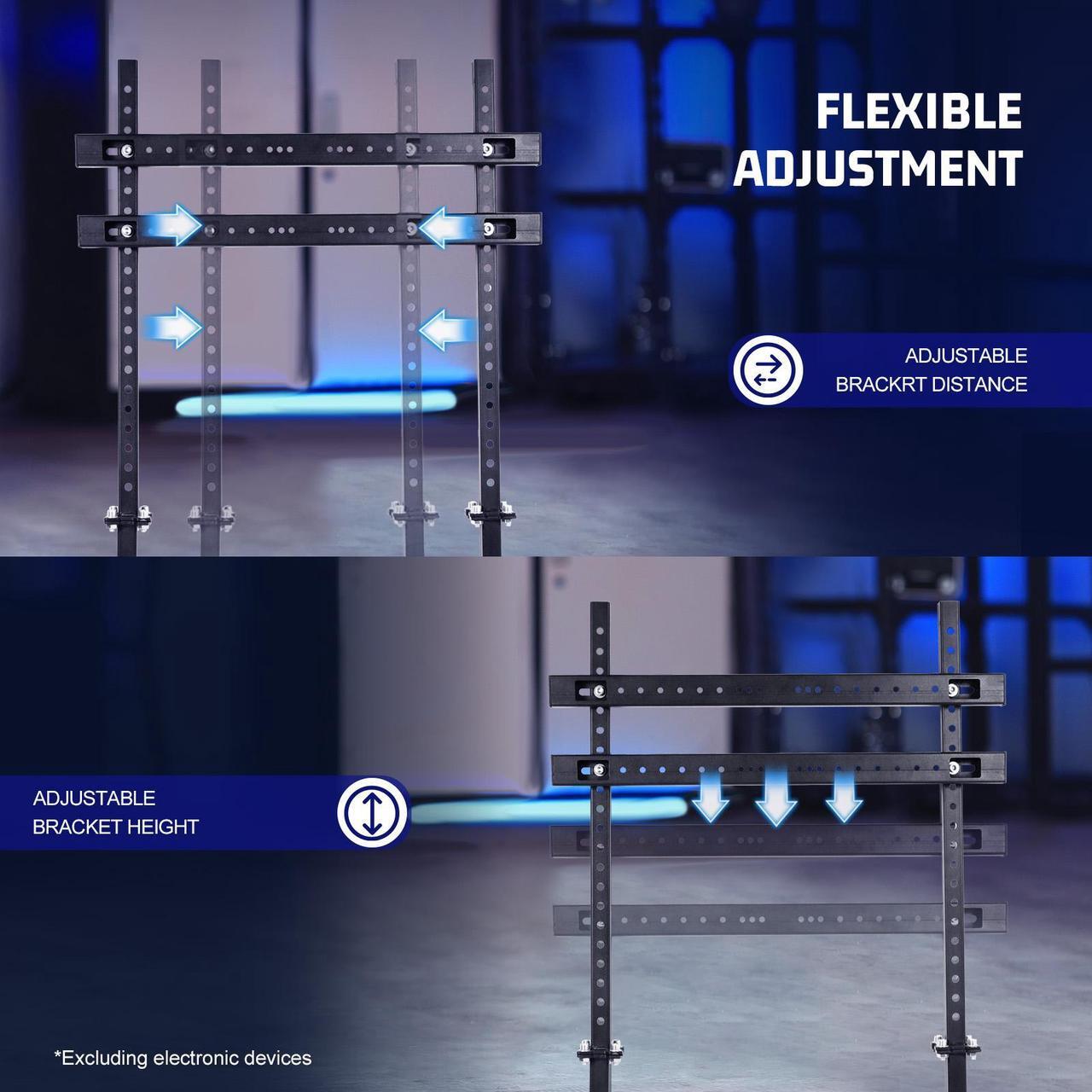 Alt view image 4 of 7 - Minneer Monitor Stand Adjustable TV Position, Height Screen Monitor Mount Supports Screens from 24 to 60 inches Sim Racing Tv Stand Suitable for TVs & PC Monitors (Proprietary Parts for Cockpit 37)