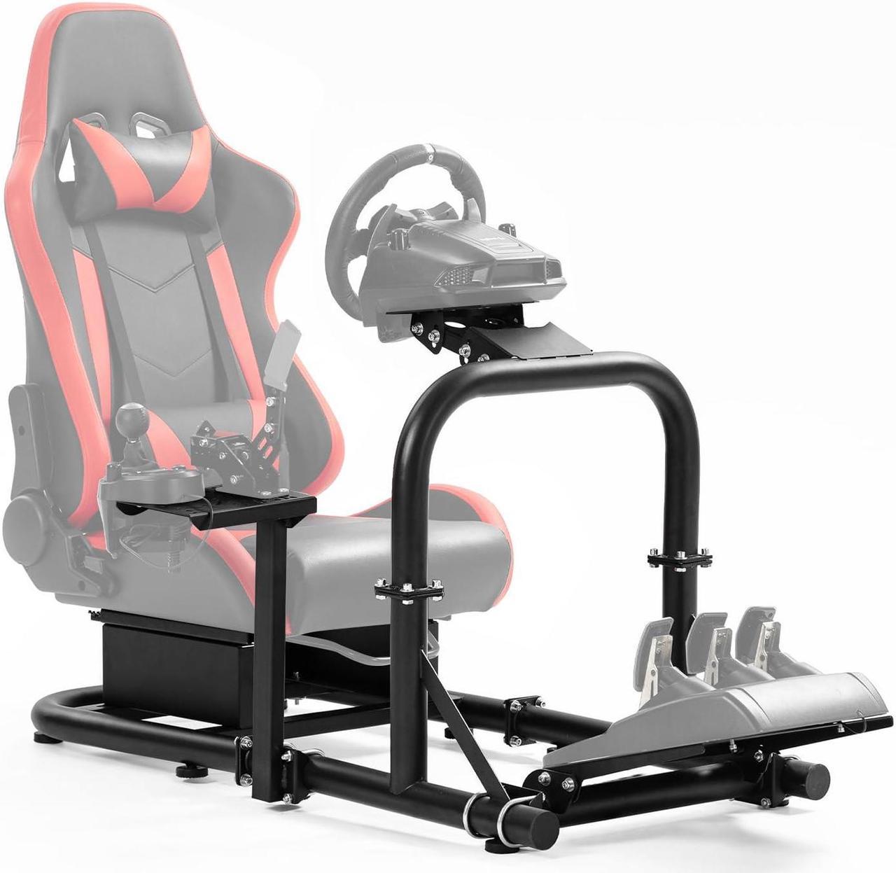 Minneer Racing Cockpit Frame Upgrade Stable Racing Wheel Stand Adjustable Fit for Logitech G25 G27 G29 G920, Thrustmaster T300 T500, Wheel, Pedal, Seat and Shifter Not Include