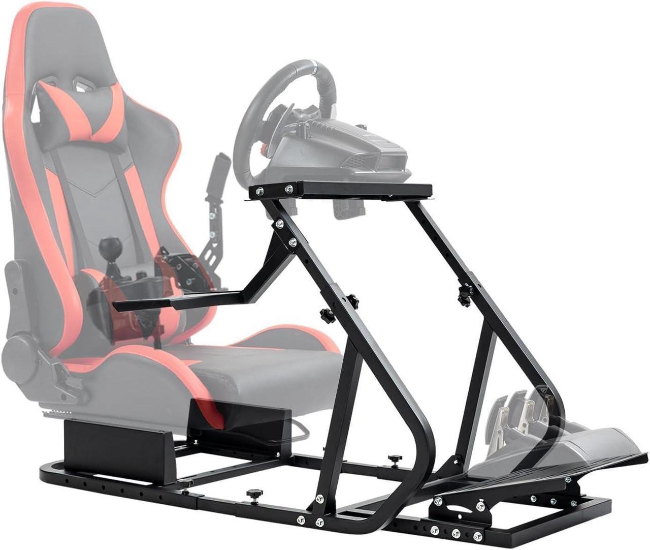 Minneer Light Series Sim Racing Simulator Cockpit Frame Fit for Logitech/Thrustmaster G29 G923 G920 T-GT T248X T80,Steering Wheel Mount Driving Simulator,Not Include Electronics