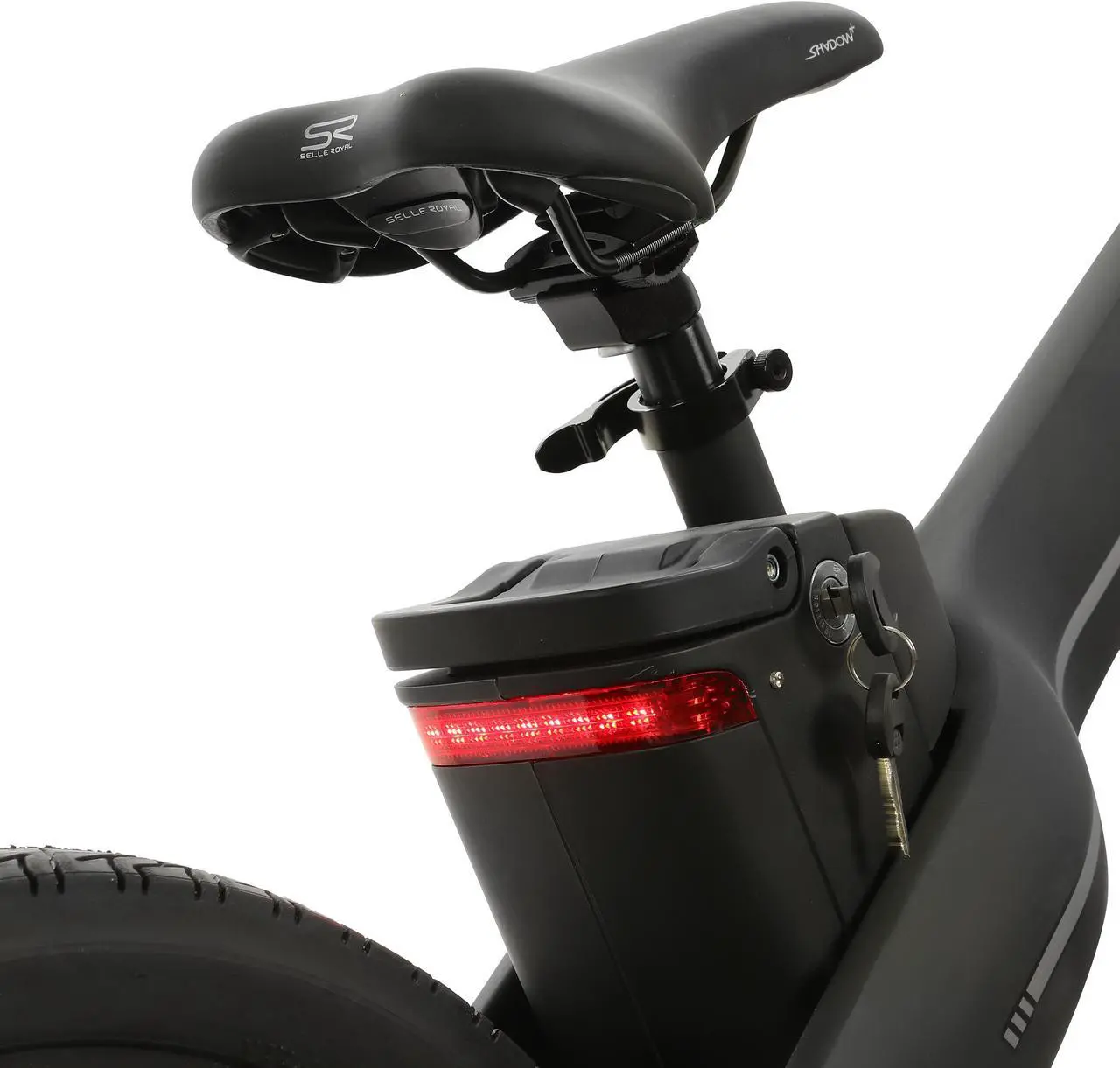 Alt view image 4 of 7 - Ecotric 48V 13AH 1000W Matt Black Seagull Electric Mountain Bike with hydraulic disc brakes, hydraulic front suspension fork, Shimano 7-speed and LCD display