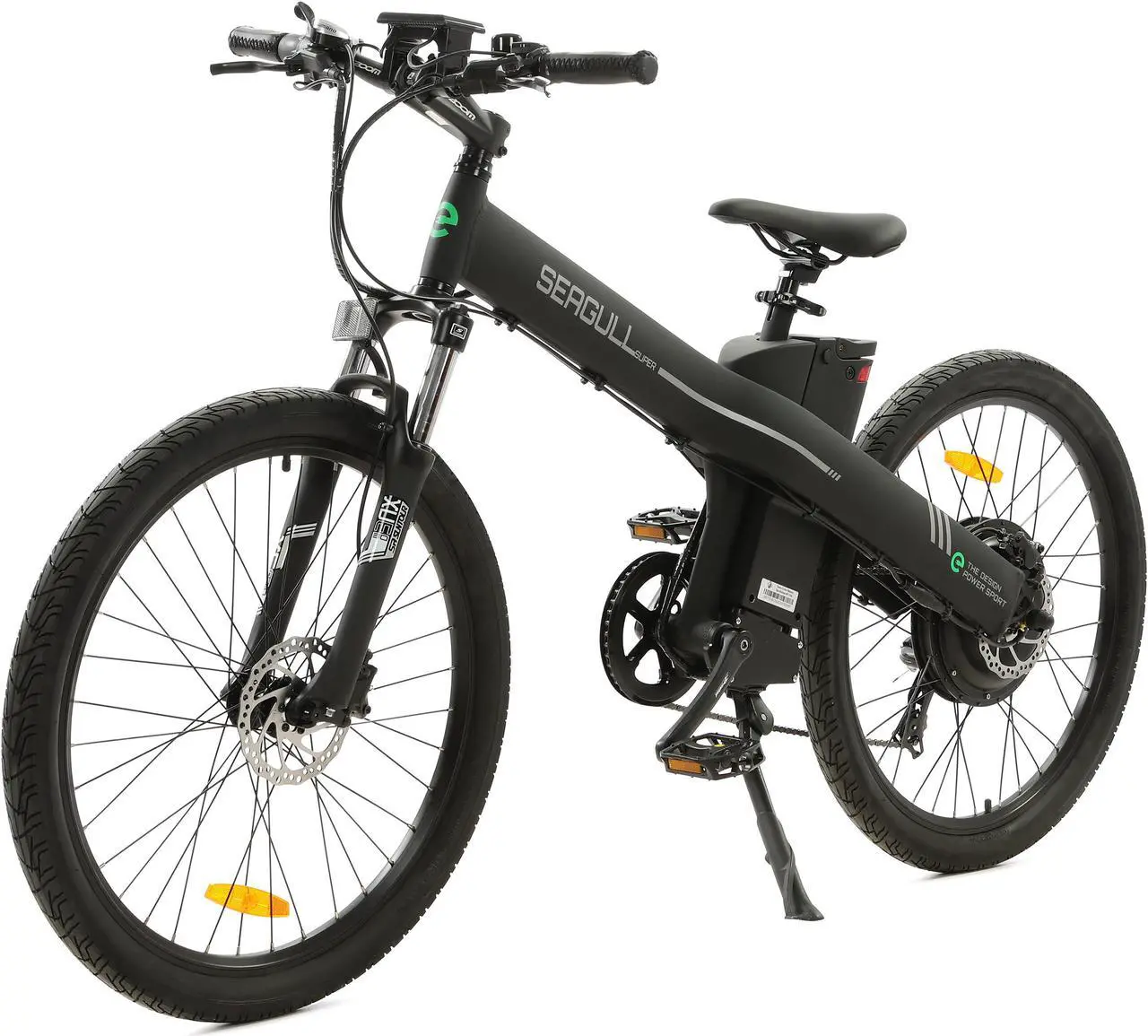 Alt view image 2 of 7 - Ecotric 48V 13AH 1000W Matt Black Seagull Electric Mountain Bike with hydraulic disc brakes, hydraulic front suspension fork, Shimano 7-speed and LCD display