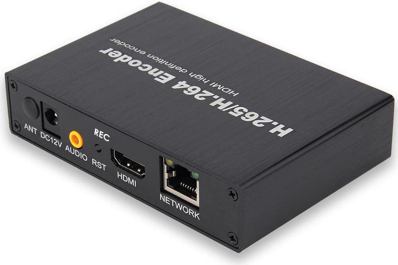 EXVIST H.265 1080P HDMI Video Encoder HDMI to RTMP Encoder W/SD Card Slot Max. 128G DDNS HTTP ONVIF RTMP RTSP TS UDP Hikvision Private Protool for IPTV Live Streaming to YouTube Facebook Vimeo etc.