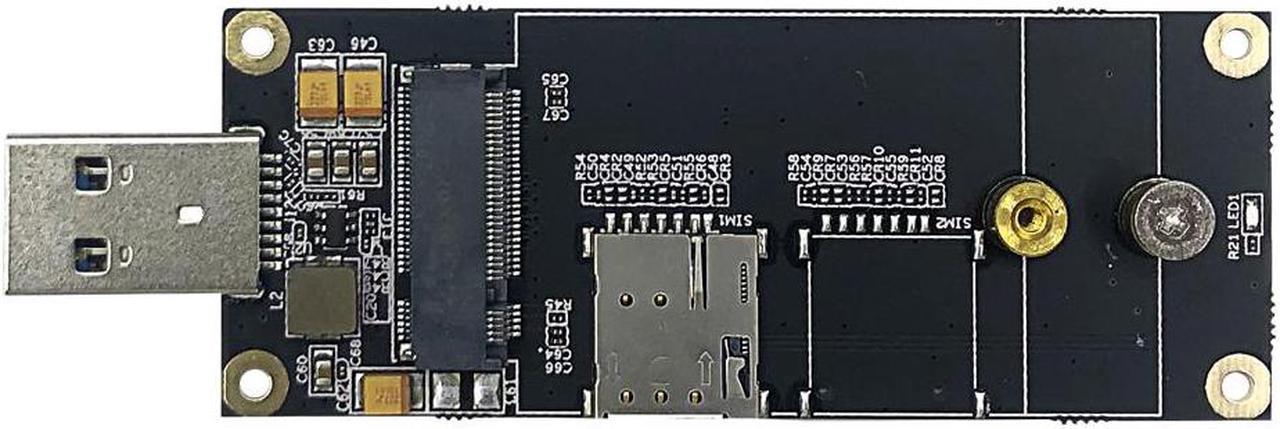 EXVIST 5G LTE Industrial M.2(NGFF) to USB3.0 Adapter W/Nano SIM Card Slot for 5G LTE Module Like Quectel RM500Q etc. Applicable for M2M & IoT Applications Like Raspberry Pi Industrial Router etc.