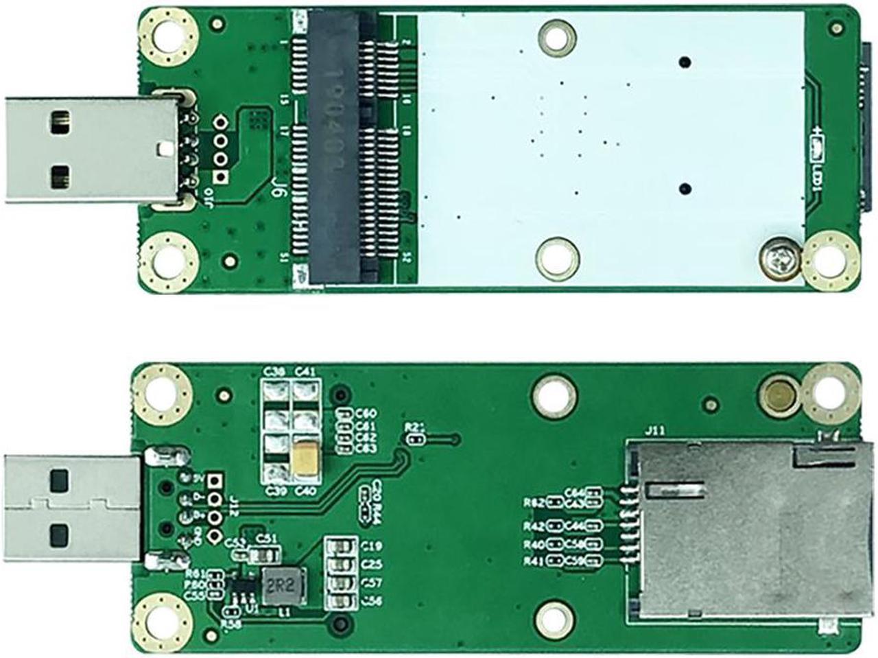 EXVIST 4G LTE Industrial Mini PCIe to USB Adapter W/SIM Card Slot for WWAN/LTE 3G/4G Module Applicable for M2M & IoT Applications Like Raspberry Pi Industrial Router IP Camera Digital Signage etc.