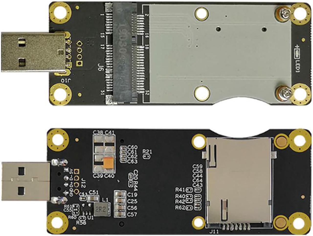 EXVIST 4G LTE Industrial Mini PCIe to USB Adapter W/SIM Card Slot for WWAN/LTE 3G/4G Module Applicable for M2M & IoT Applications Like Raspberry Pi Industrial Router IP Camera Digital Signage etc.