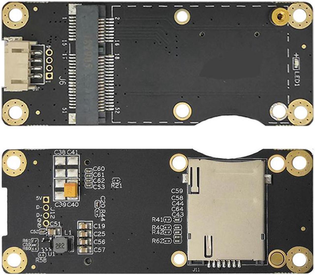 EXVIST 4G LTE Industrial Mini PCIe to USB Adapter USB(4PIN PH2.0) Connector W/SIM Card Slot for WWAN/LTE 3G/4G Module Suitable for M2M & IoT Applications Like Raspberry Pi Industrial Router IP Camera