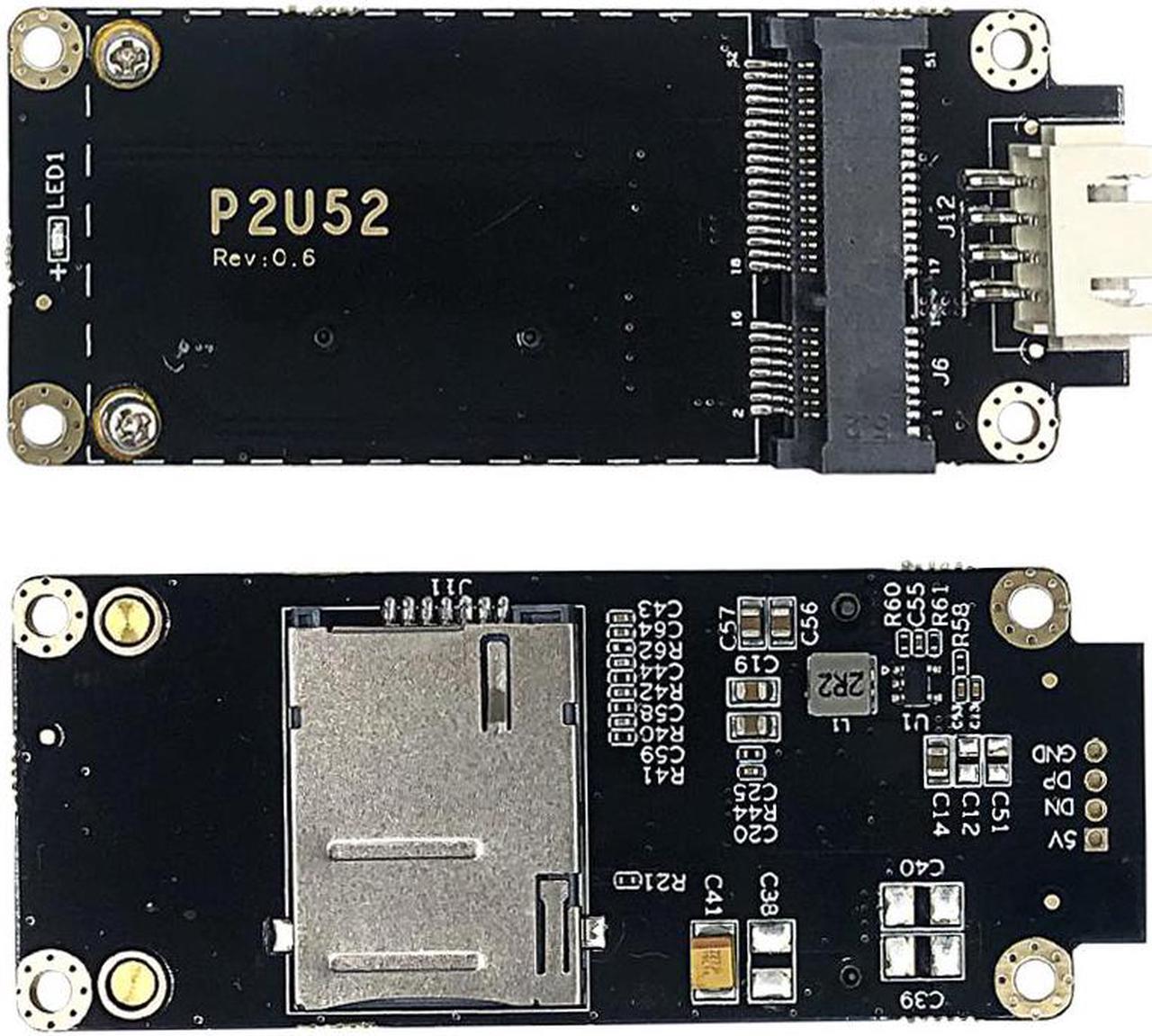 EXVIST 4G LTE Industrial Mini PCIe to USB Adapter USB(4PIN PH2.54) Connector W/SIM Card Slot for WWAN/LTE 3G/4G Module Suitable for M2M & IoT Applications Like Raspberry Pi Industrial Router IP Camera