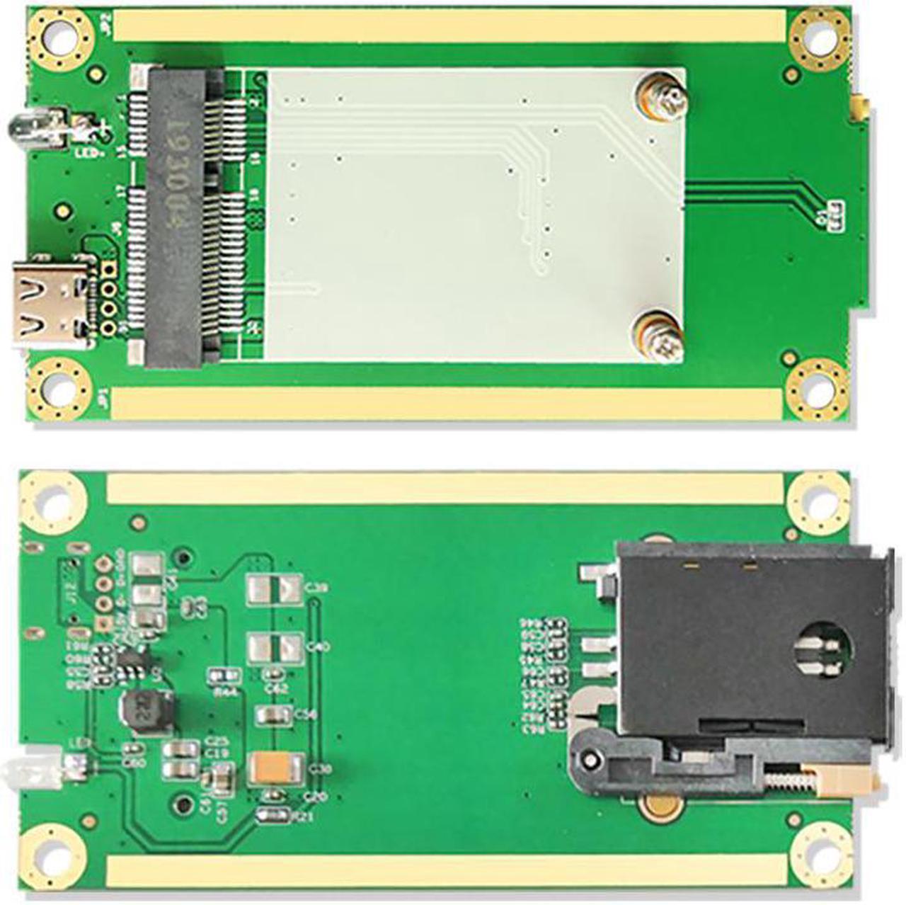 EXVIST 4G LTE Industrial Mini PCIe to USB (Type-C 3.1) Adapter W/SIM Card Slot for WWAN/LTE 3G/4G Module Suitable for M2M & IoT Applications Like Raspberry Pi Industrial Router IP Camera