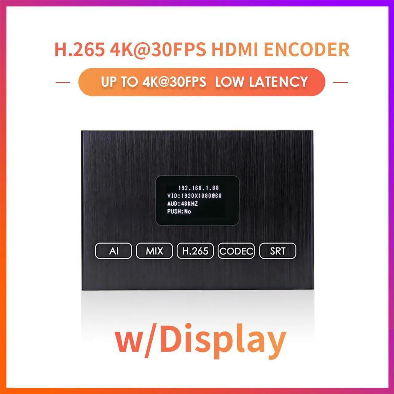 Alt view image 2 of 7 - EXVIST H.265 4K HDMI Video Encoder w/Screen, HDMI to RTMP Encoder, Dual USB2.0 for Recording, HDMI Loopout, Compatible with ONVIF/HK, Live Stream Broadcast for YouTube, Facebook, Wowza, Twitch