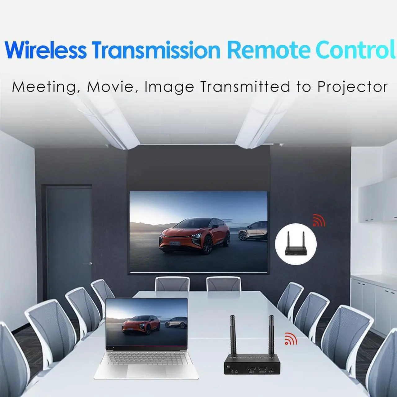 Alt view image 6 of 6 - EXVIST Wireless HDMI Extender Transmitter and Receiver W/HDMI Loop-Out, Up to 656 Feet, IR Support, Suitable for Transmitting Video from Laptop, PC, YouTube, Xbox One, PS4 to HDTV or Projector