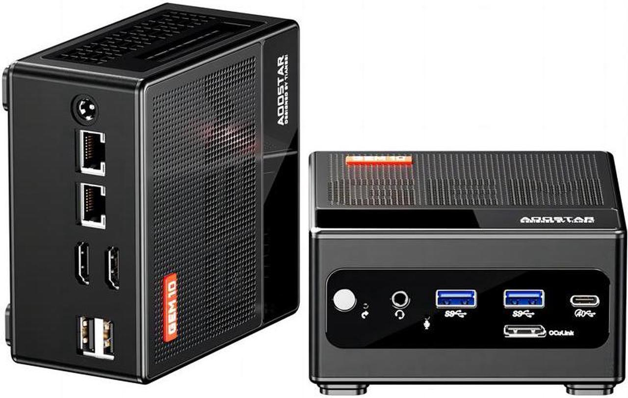 WSIRAK AOOSTAR GEM10 AMD Ryzen 7 6800H Mini PC with WIN 11 PRO/ 3* NVME/Oculink/2*2.5G LAN