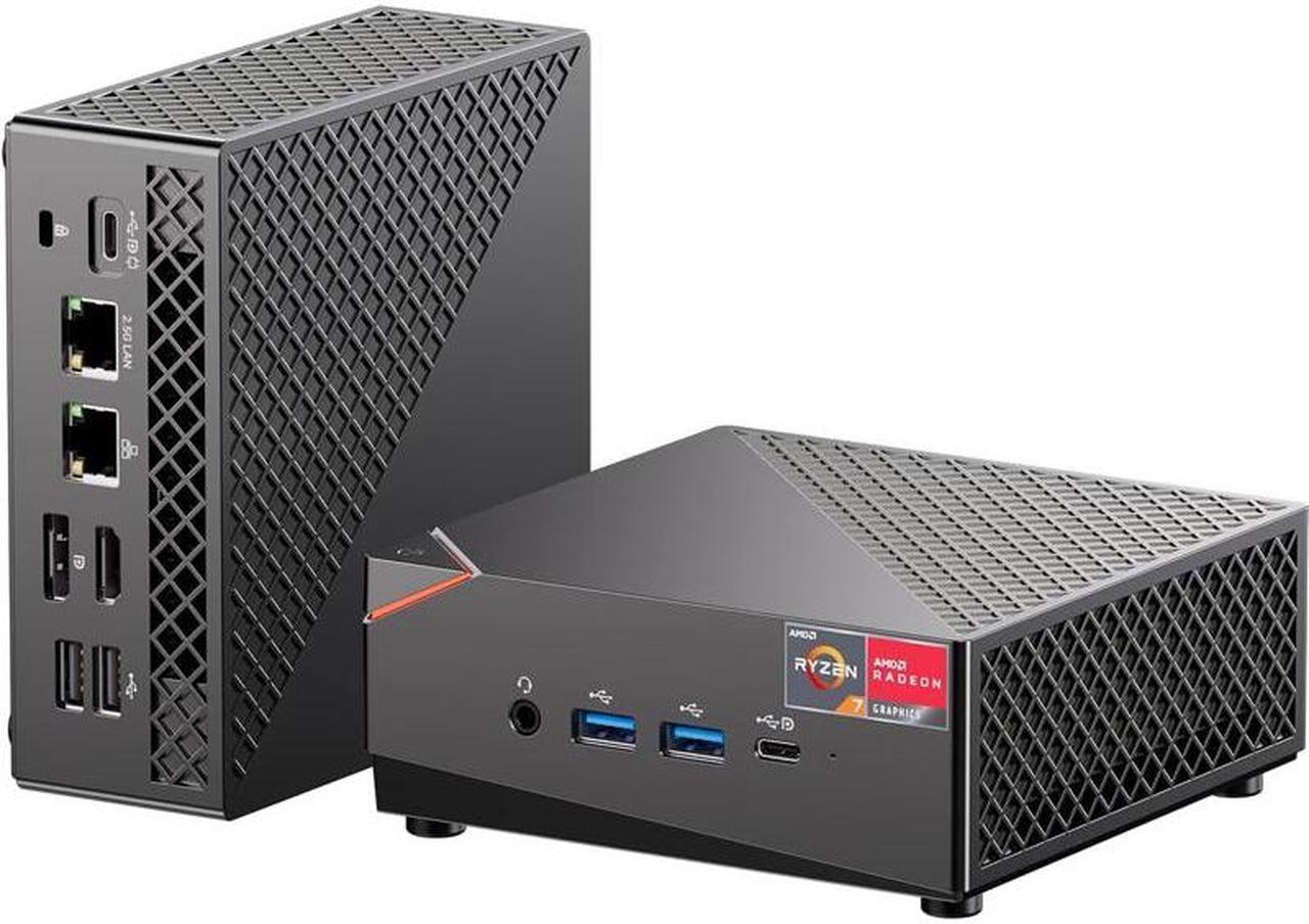 WSIRAK AOOSTAR MN57 AMD Ryzen 7 5700U Mini PC(8C/16T.up to 4.3GHz)with W11 PRO DDR4 16GB/32GB + 512GB/1T NVME SSD 32G RAM / 1T SSD