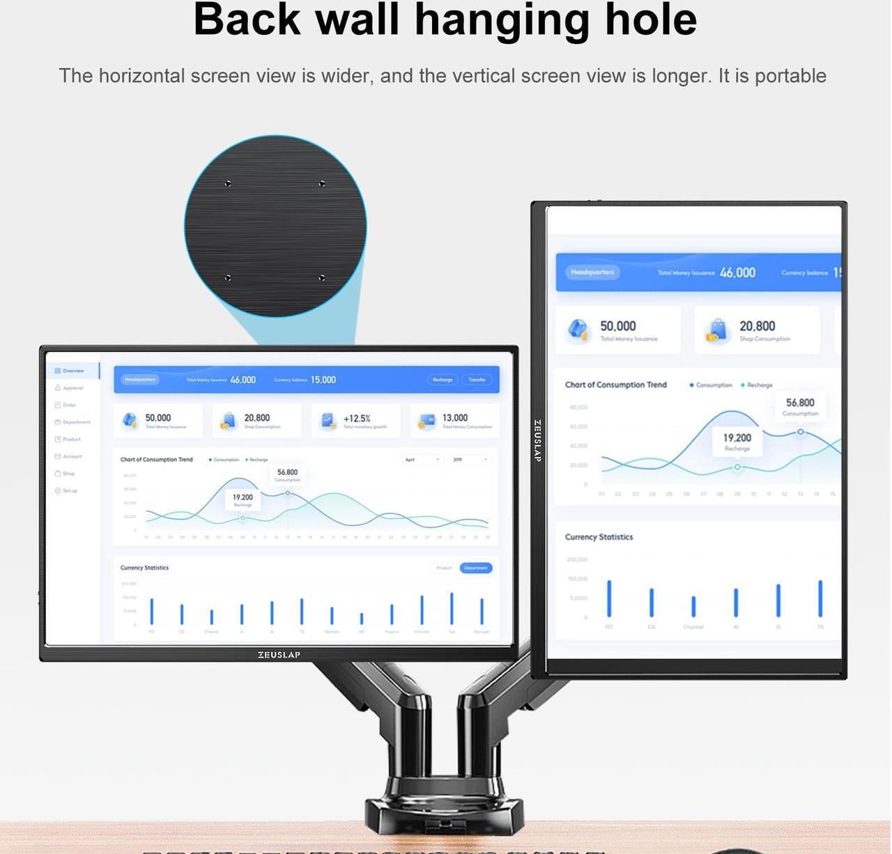 Alt view image 6 of 7 - ZEUSLAP P16K 16 Inch Portable Monitor, 2.5K 144Hz 100%sRGB IPS Screen Computer Gaming Monitor with HDMI-compatible + Type-C + 3.5 mm Audio Ports for Laptop, Switch, Xbox, PS4/5, Smartphone etc.