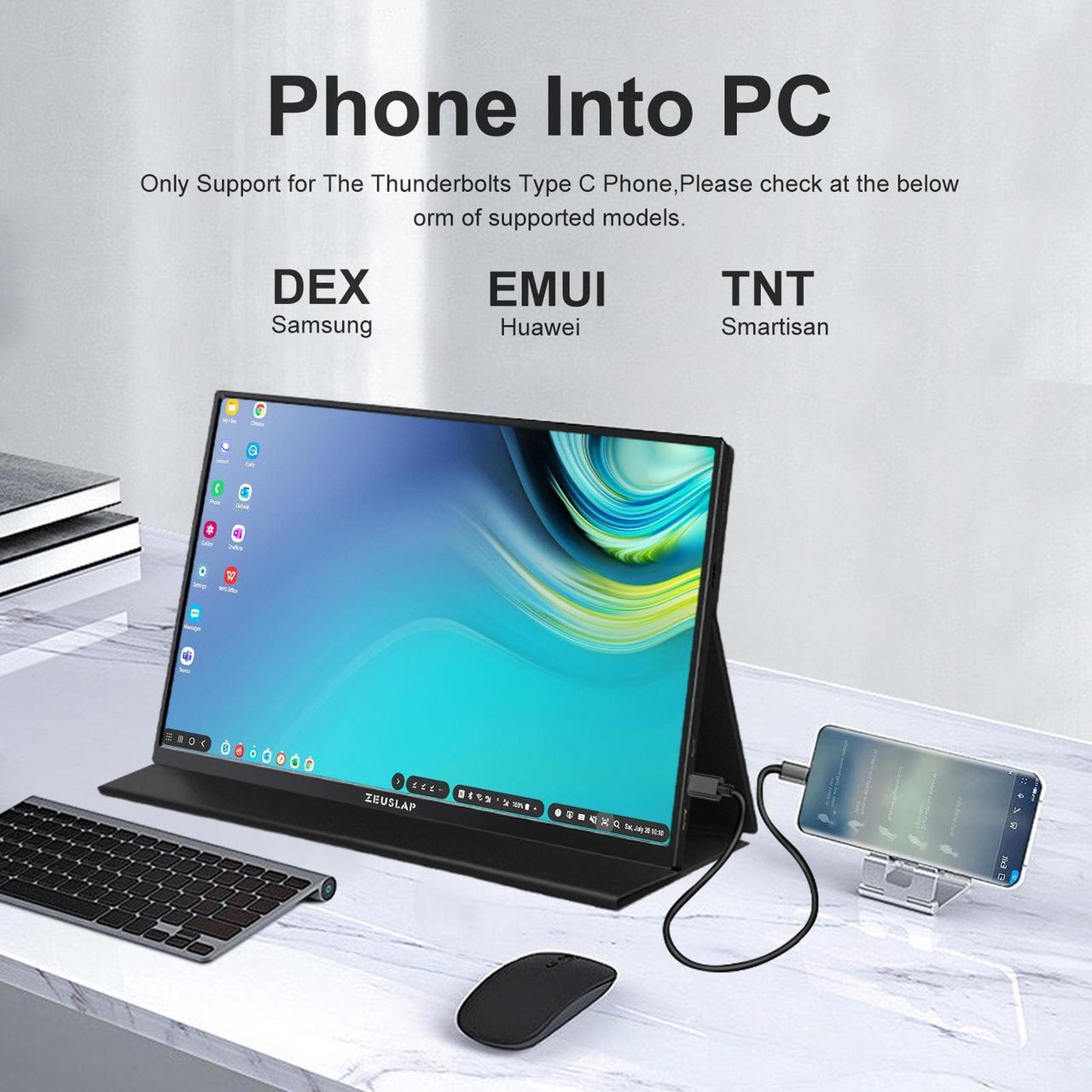 Alt view image 7 of 7 - ZEUSLAP P16 16 Inch Portable Monitor, 1920*1200 60Hz 100%sRGB IPS Screen Computer Gaming Monitor for Laptop, Phone, Switch, Xbox, PS4/5 etc.